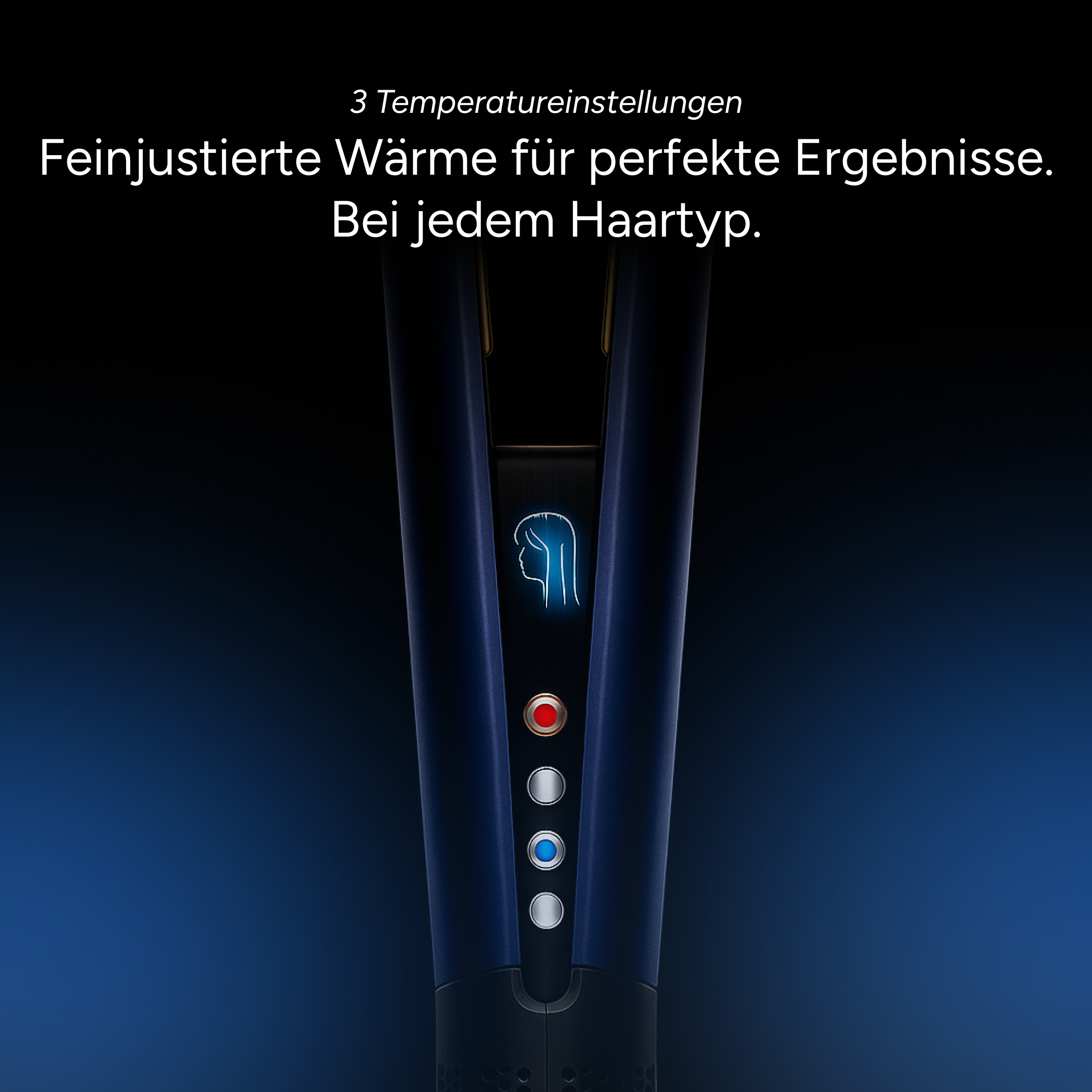 AirStraight Glättungsstyler in Blau mit AirPro Föhn, violettem Stylingaufsatz und zusätzlichem Zubehör-Set