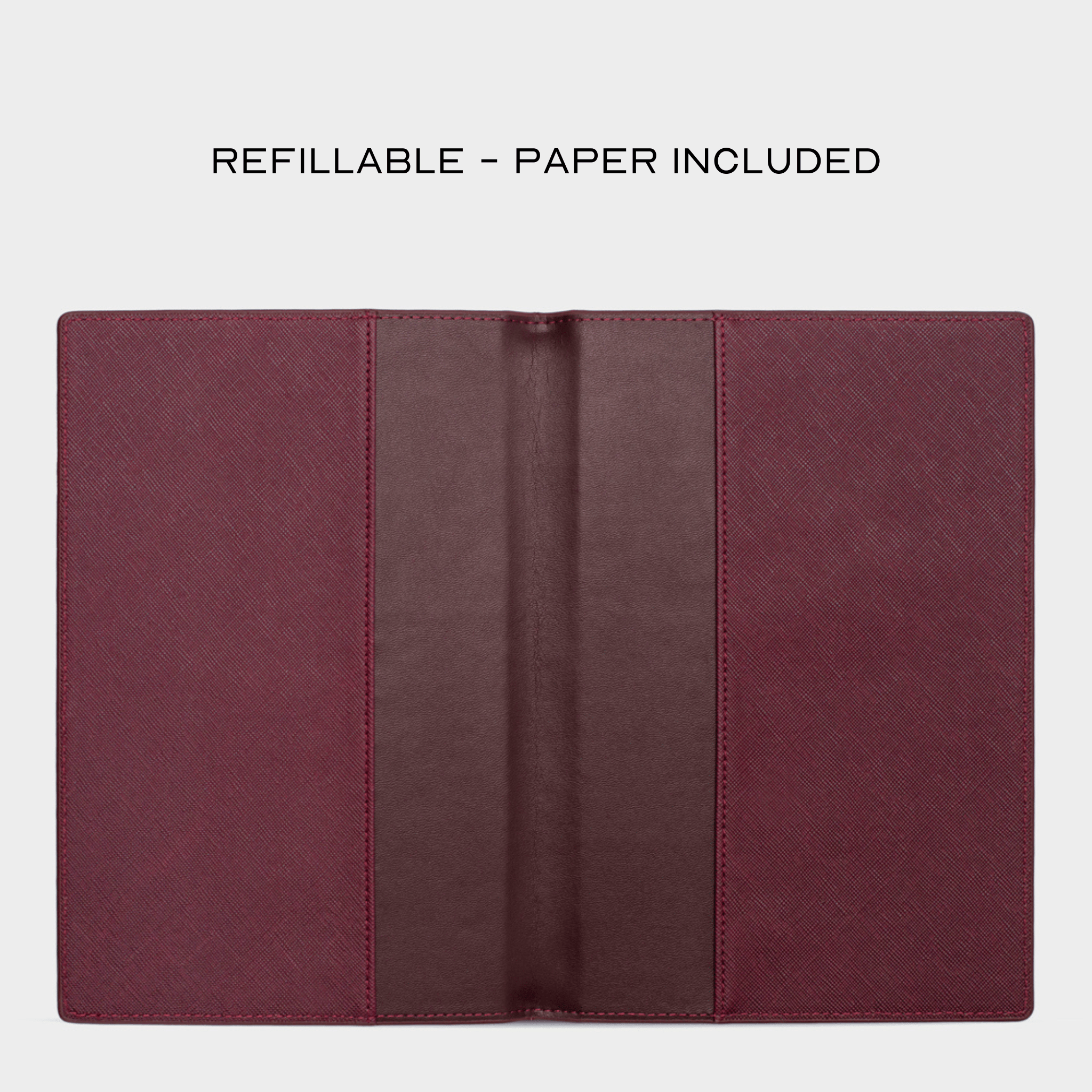 Burgundy Saffiano Texture Personalized Notebook