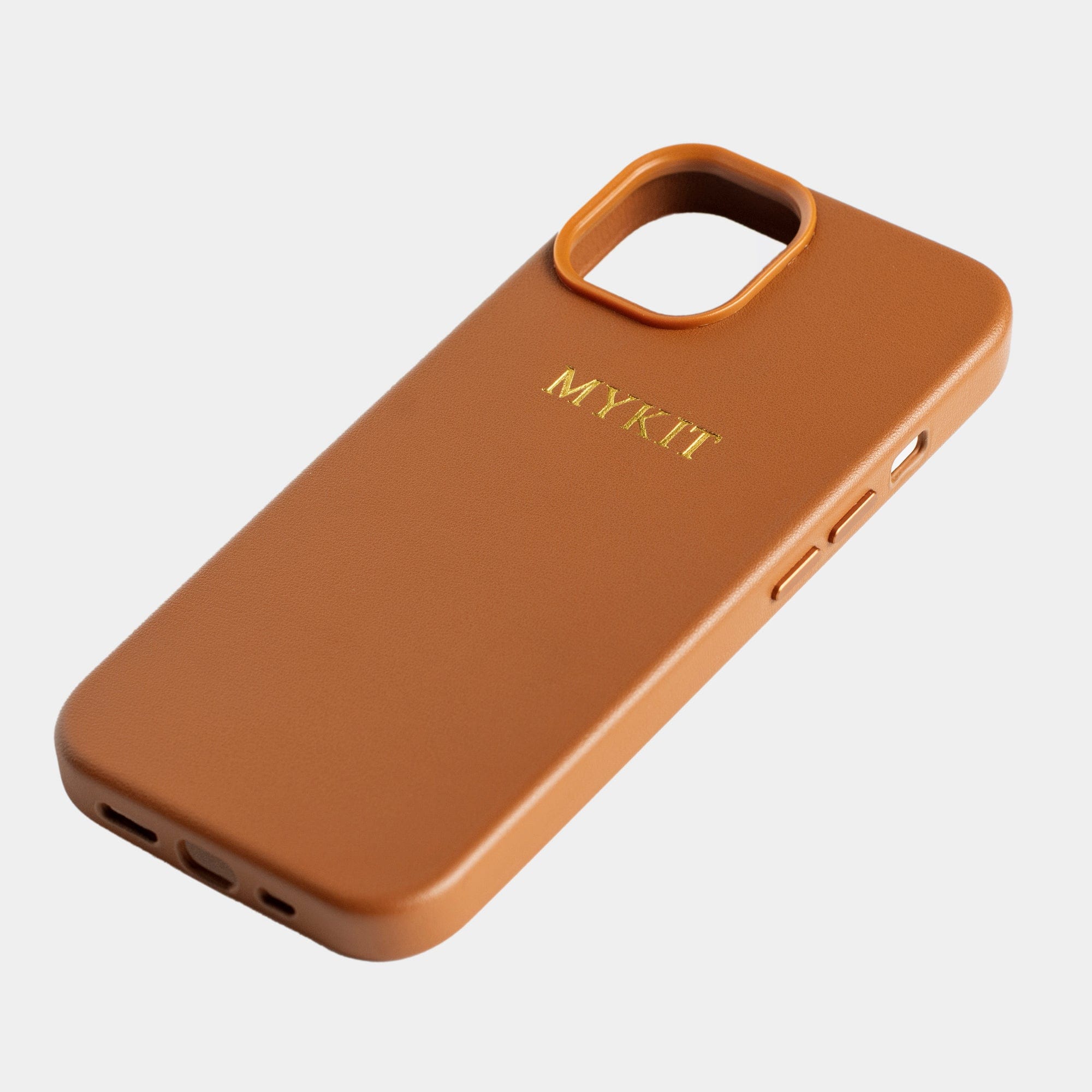 Brown MagSafe Grain Texture Personalized Case