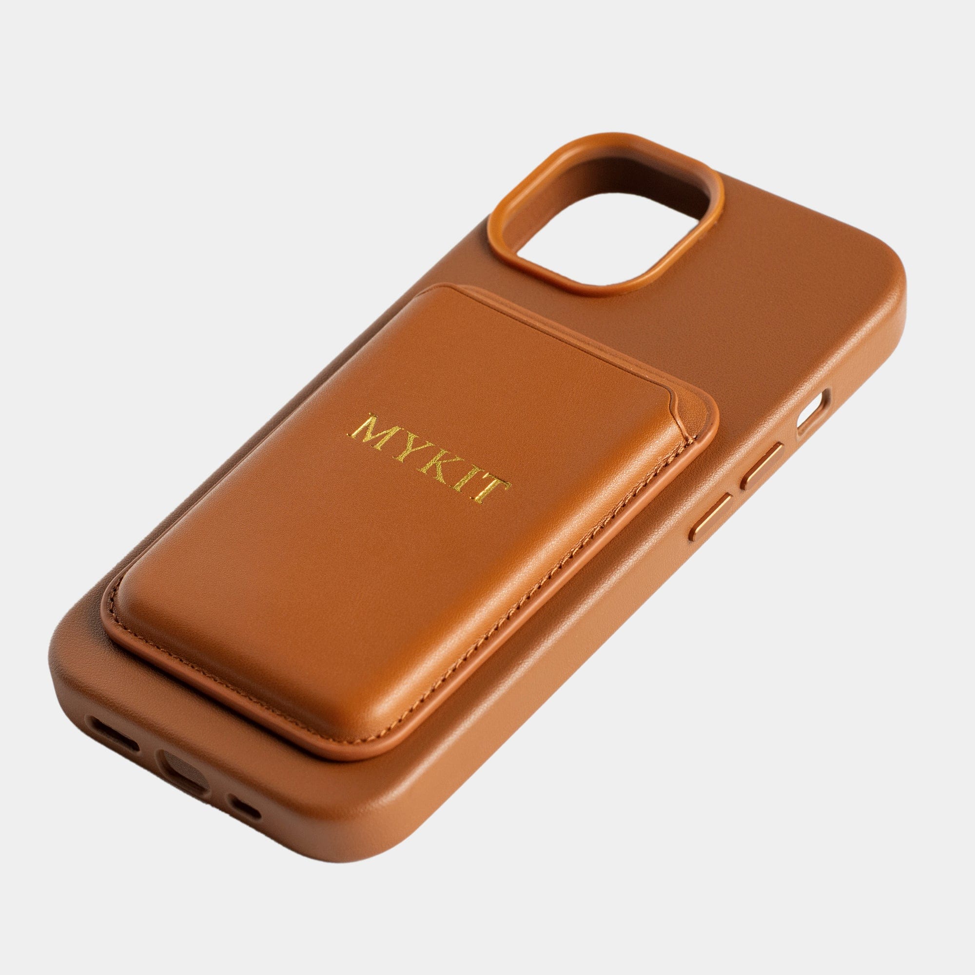 Brown MagSafe Grain Texture Personalized Card Holder