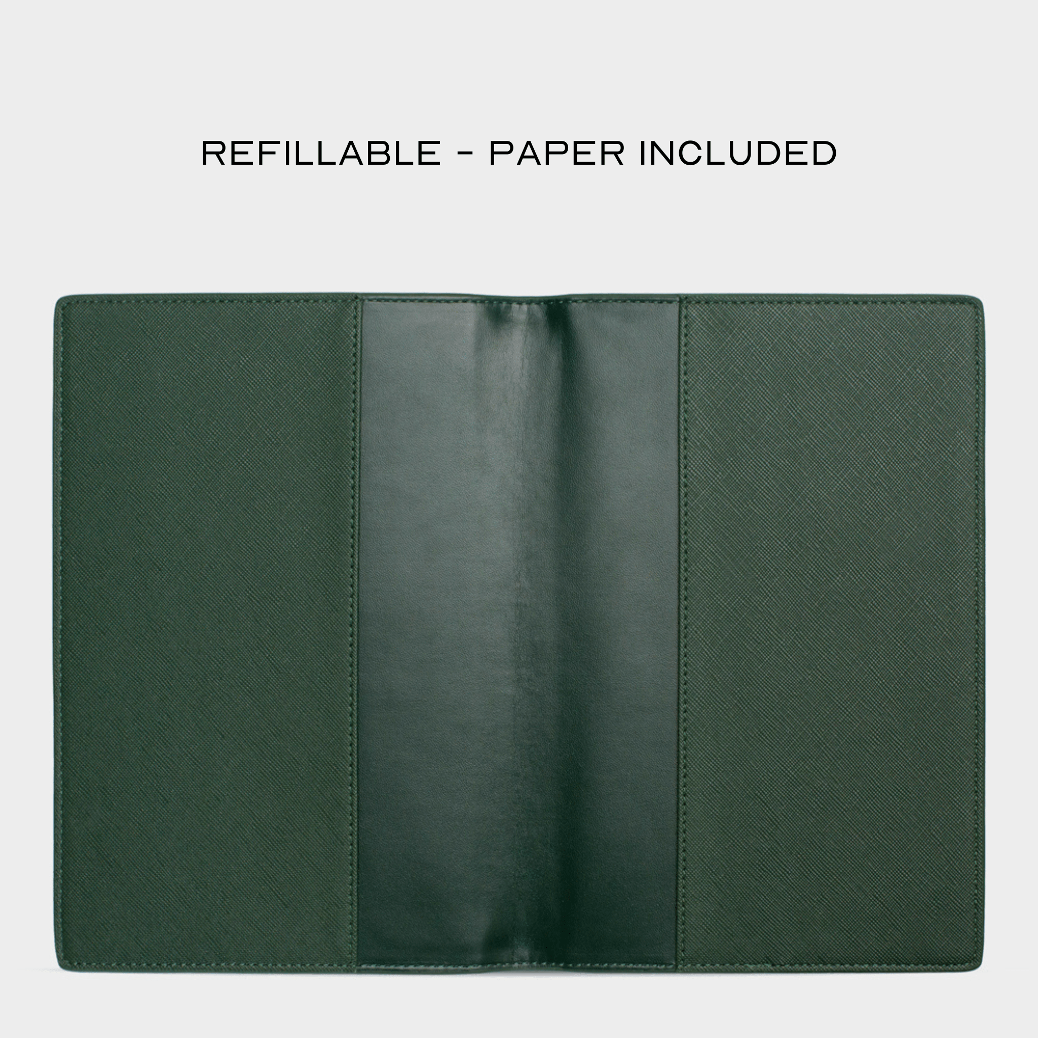 Dark Green Saffiano Texture Personalized Notebook