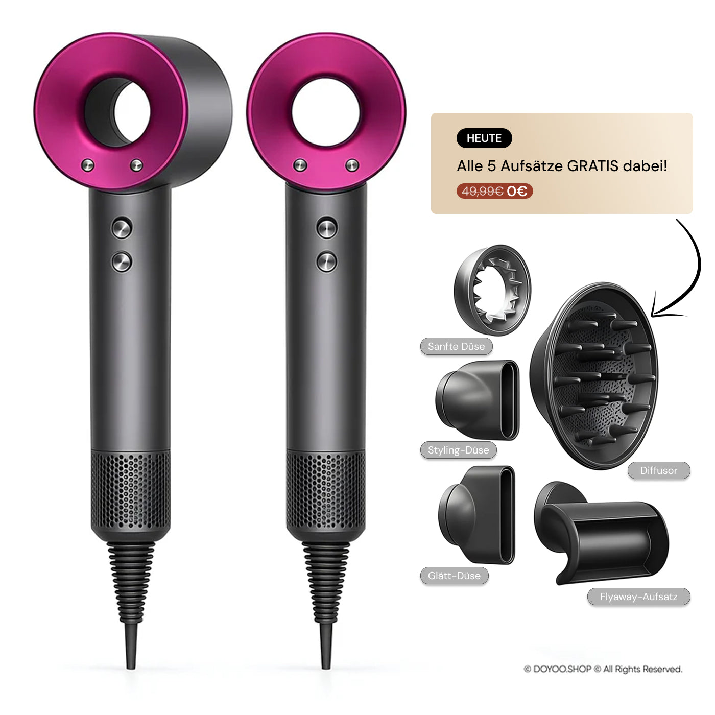 Myra AirPro™ 5in1 Hochleistungsföhn