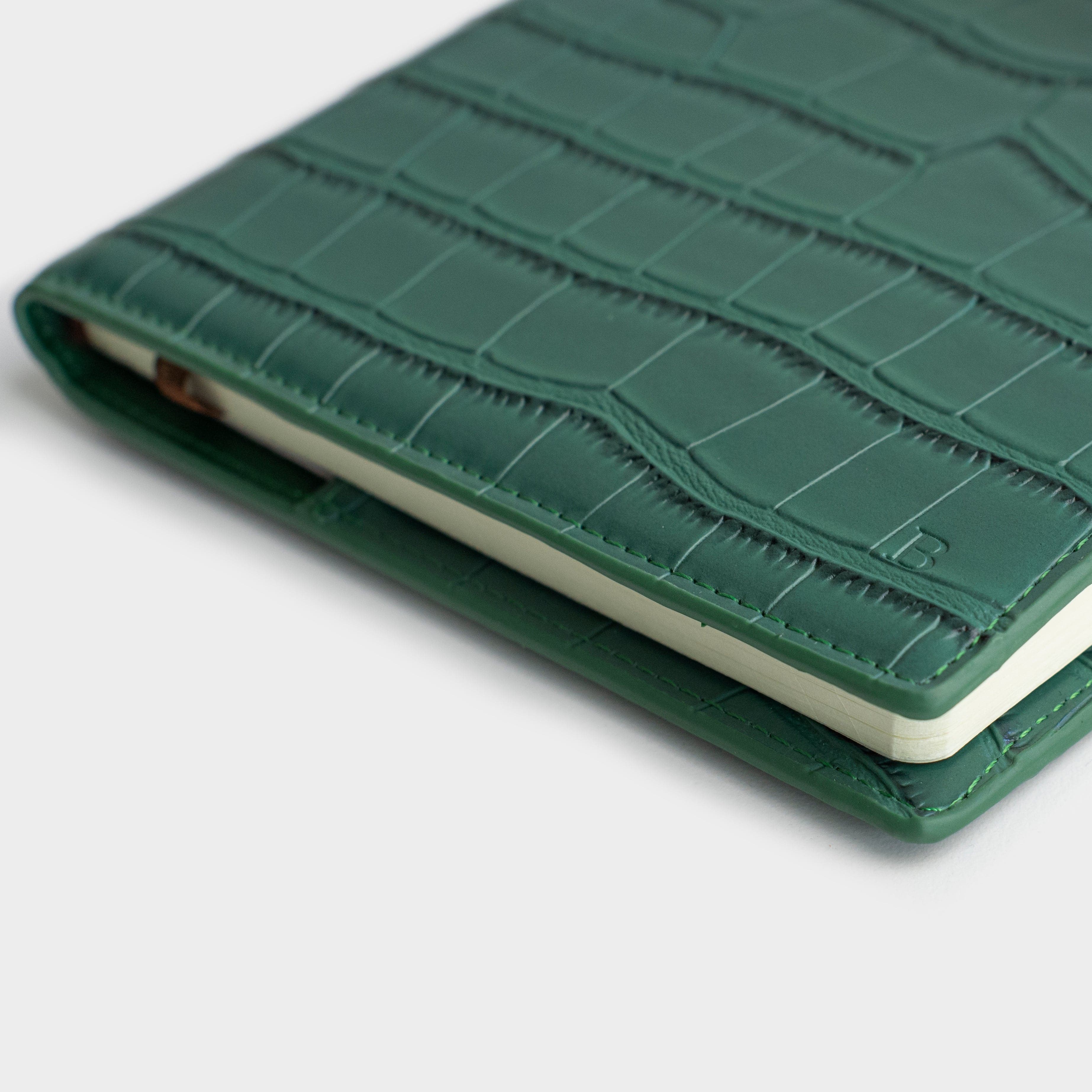 Dark Green Lizard Texture Personalized Notebook