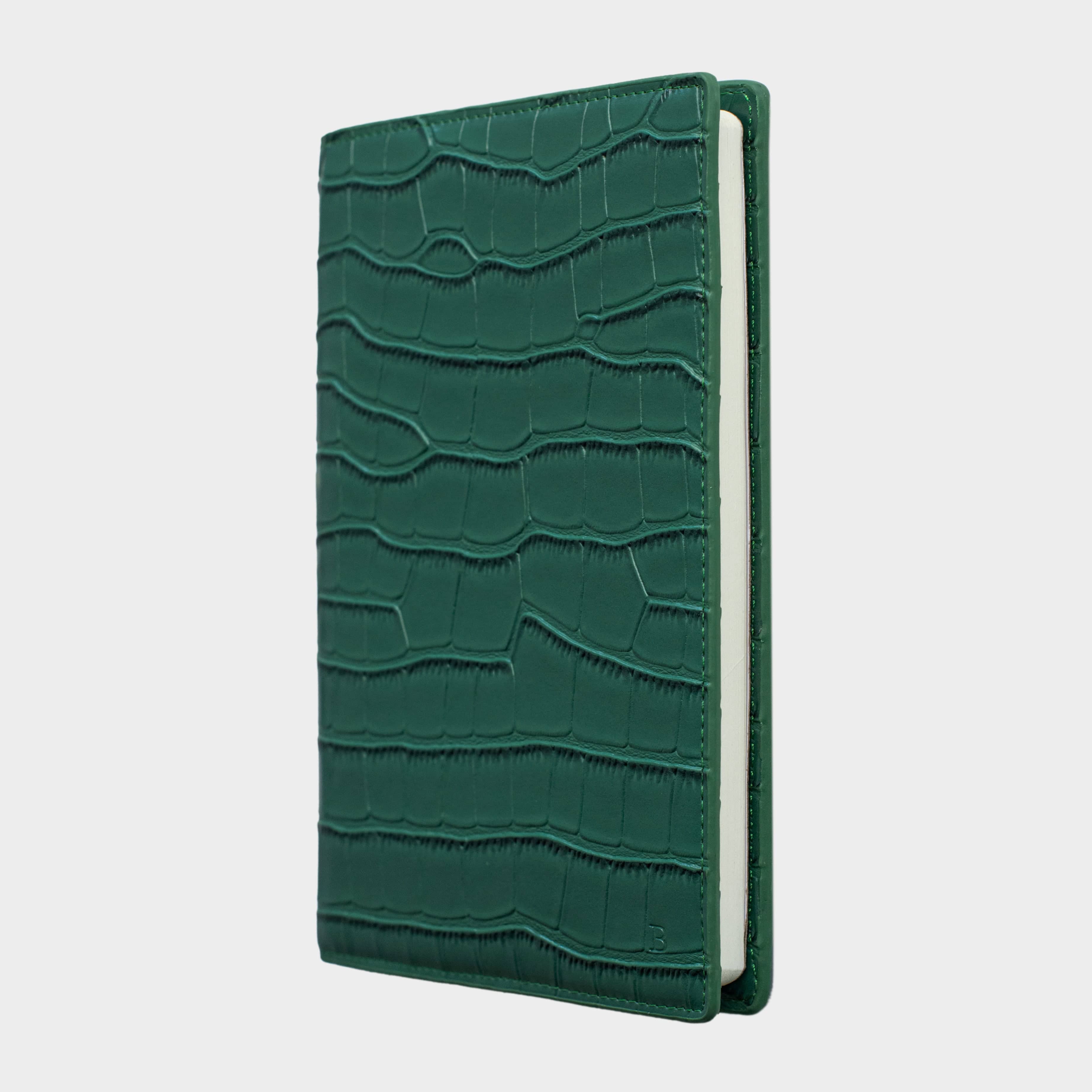 Dark Green Lizard Texture Personalized Notebook