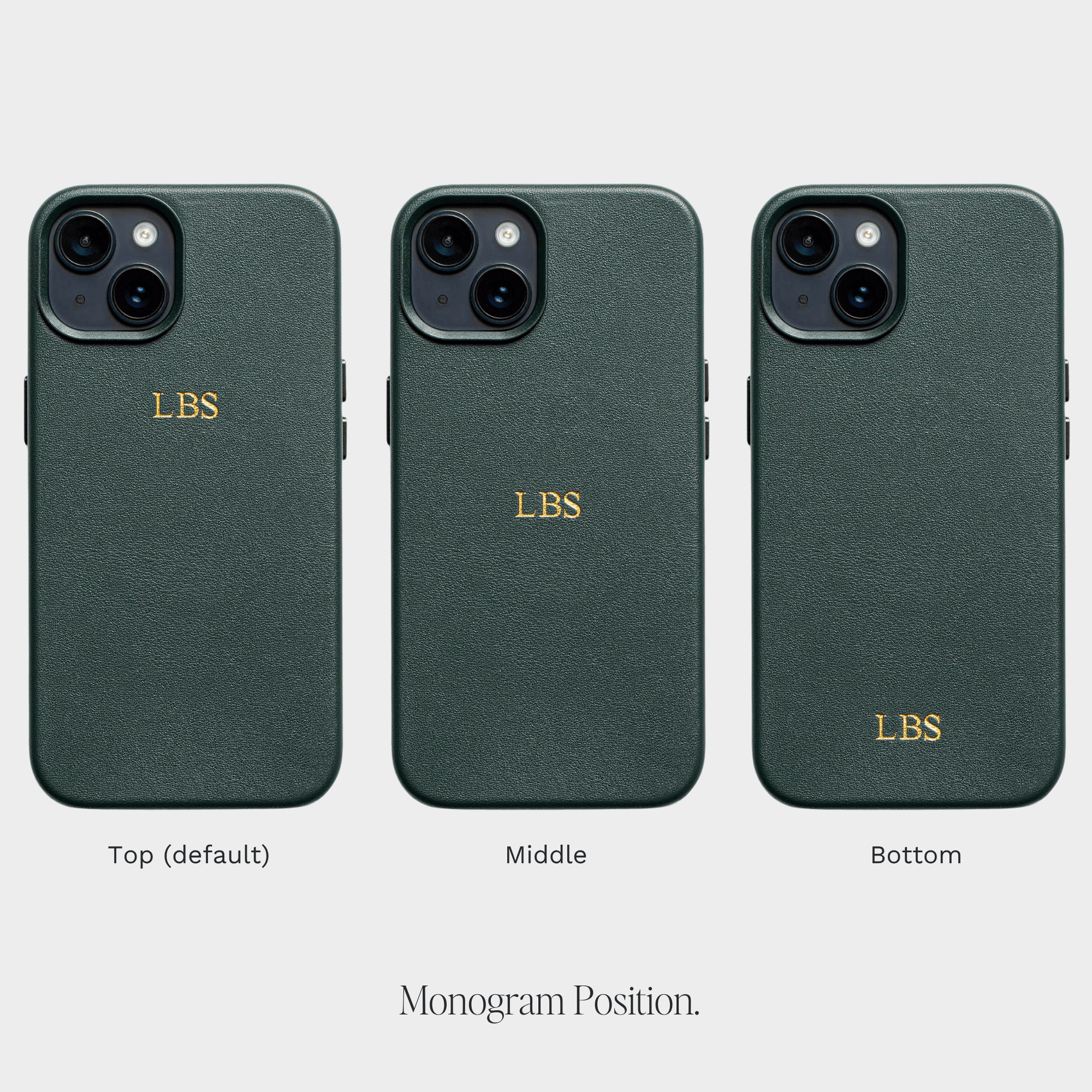 Dark Green MagSafe Grain Texture Personalized Case