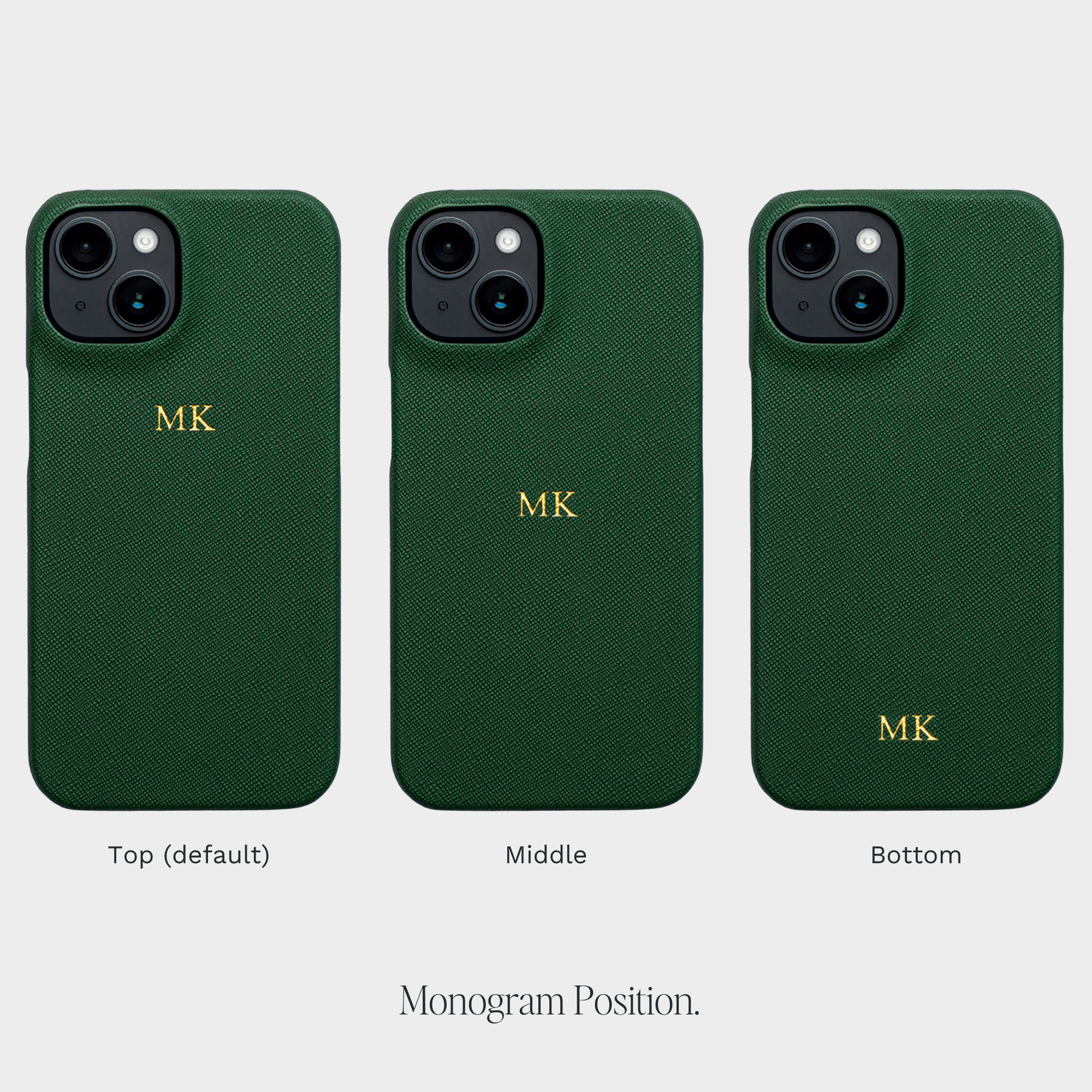 Dark Green Saffiano Texture Personalized Snap Case