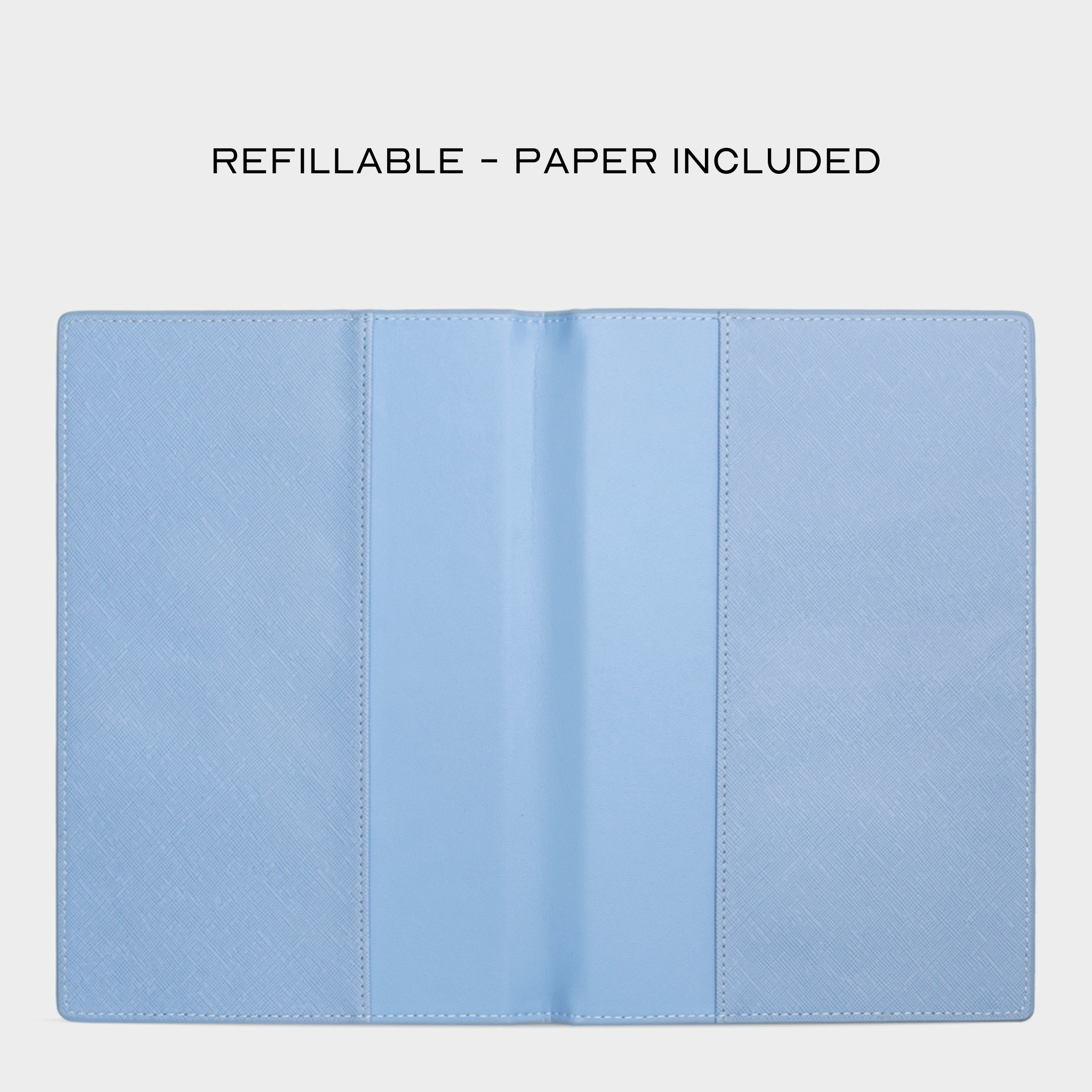 Light Blue Saffiano Texture Personalized Notebook