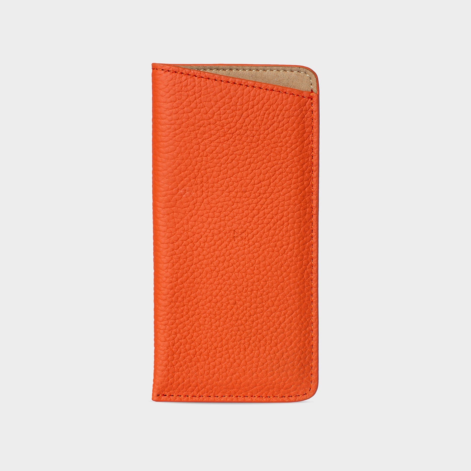 Orange Leather Personalized Glasses Case