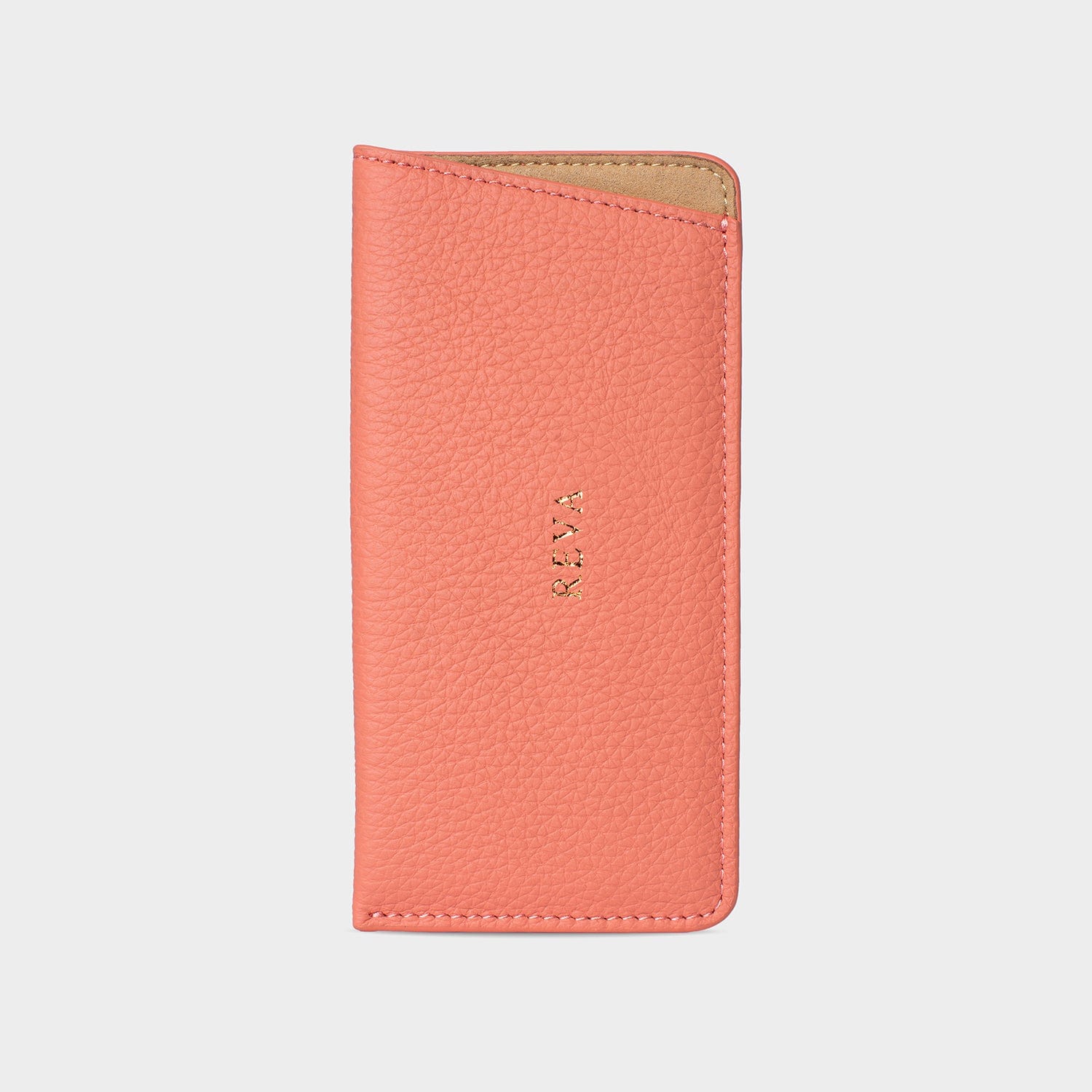 Pink Leather Personalized Glasses Case