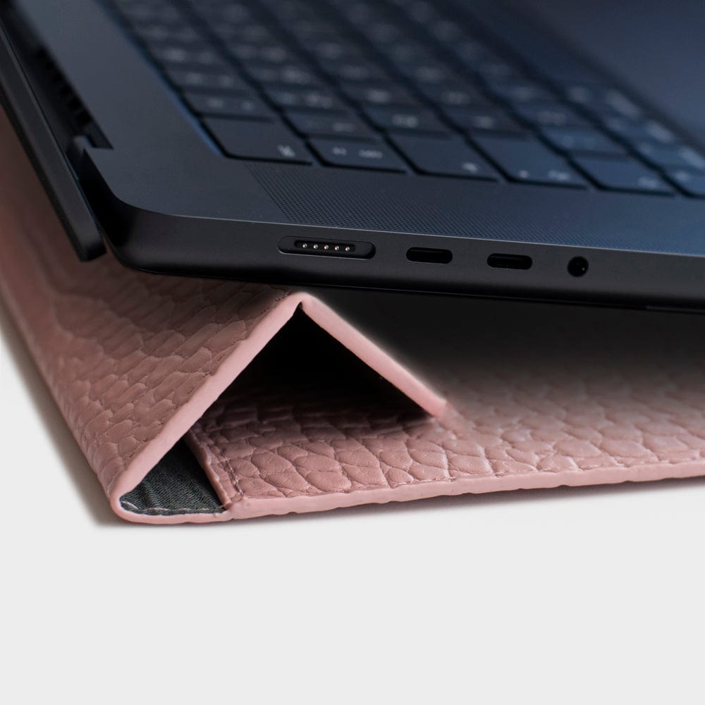 Pink Lizard Texture Personalized Laptop Sleeve with Stand