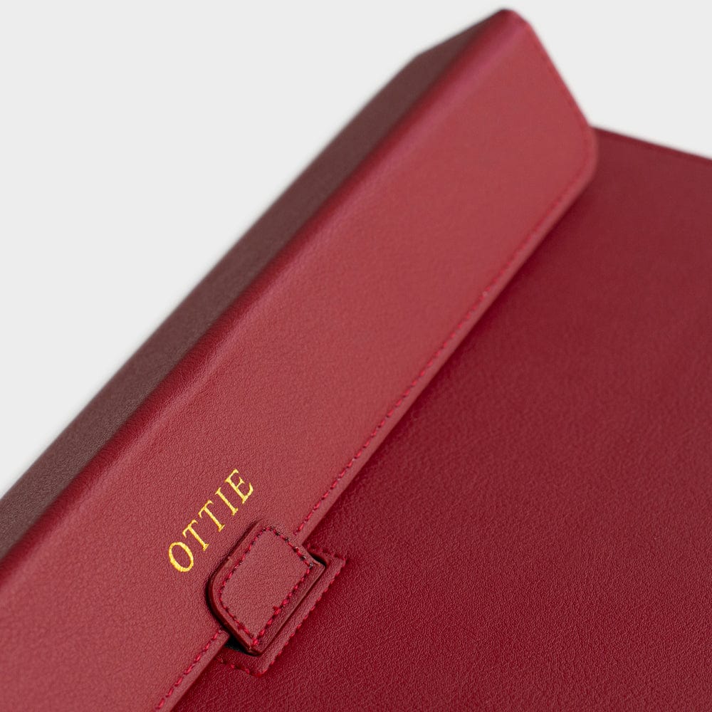 Dark Red Personalized Laptop Sleeve with Stand