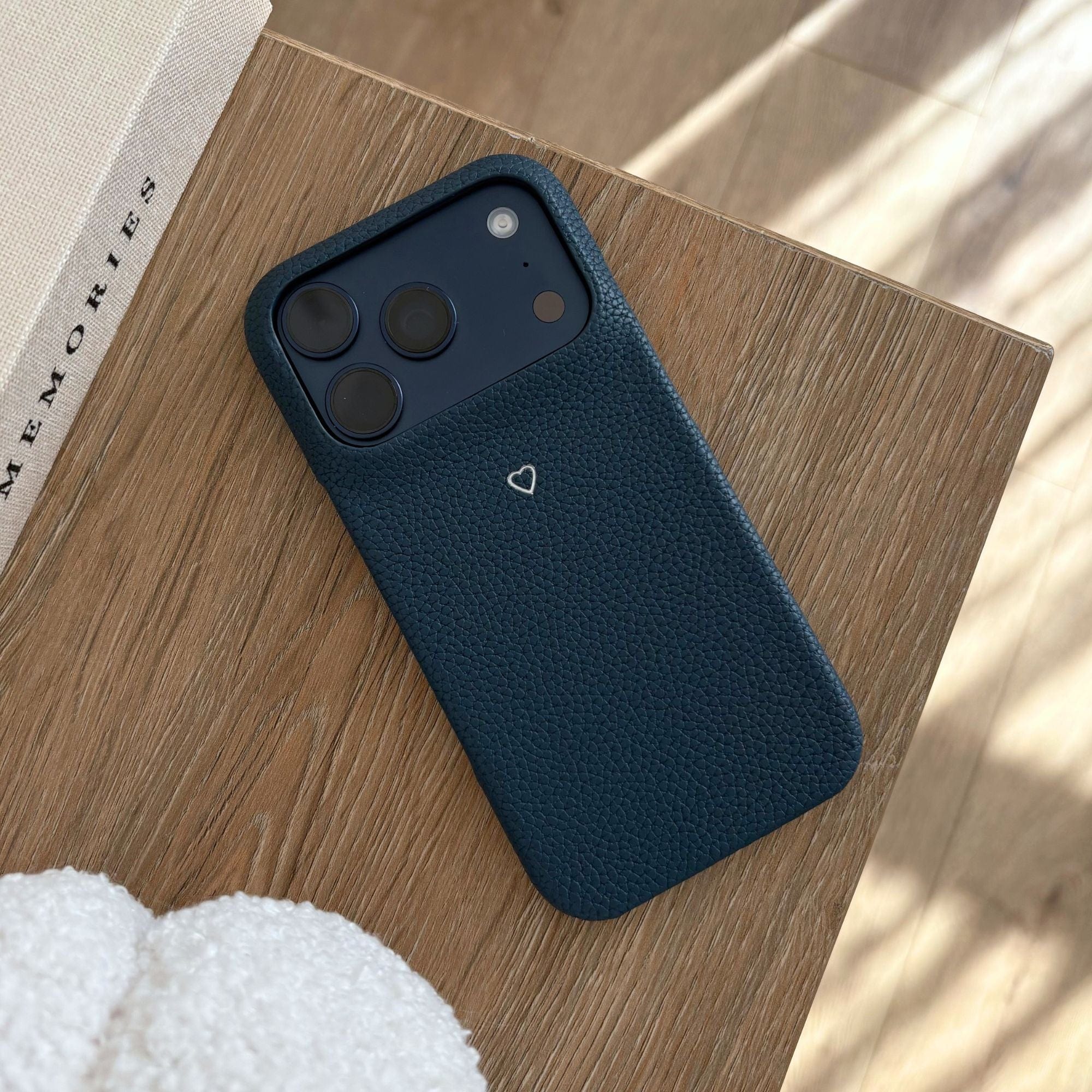 Navy Pebble Texture Personalized Snap Case