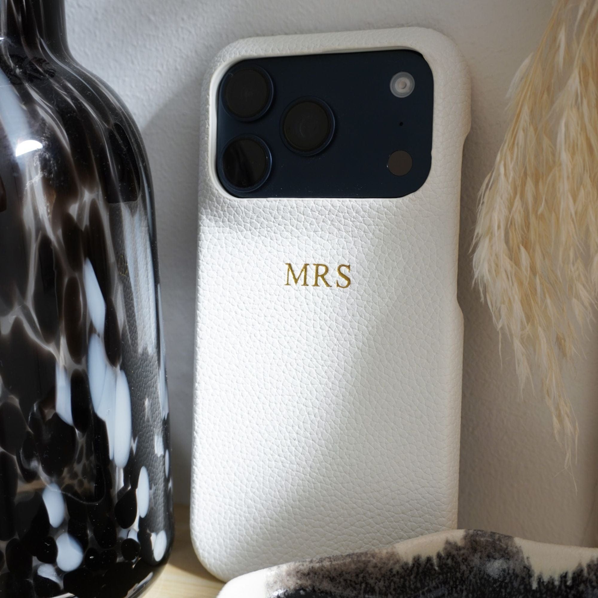 White Pebble Texture Personalized Snap Case