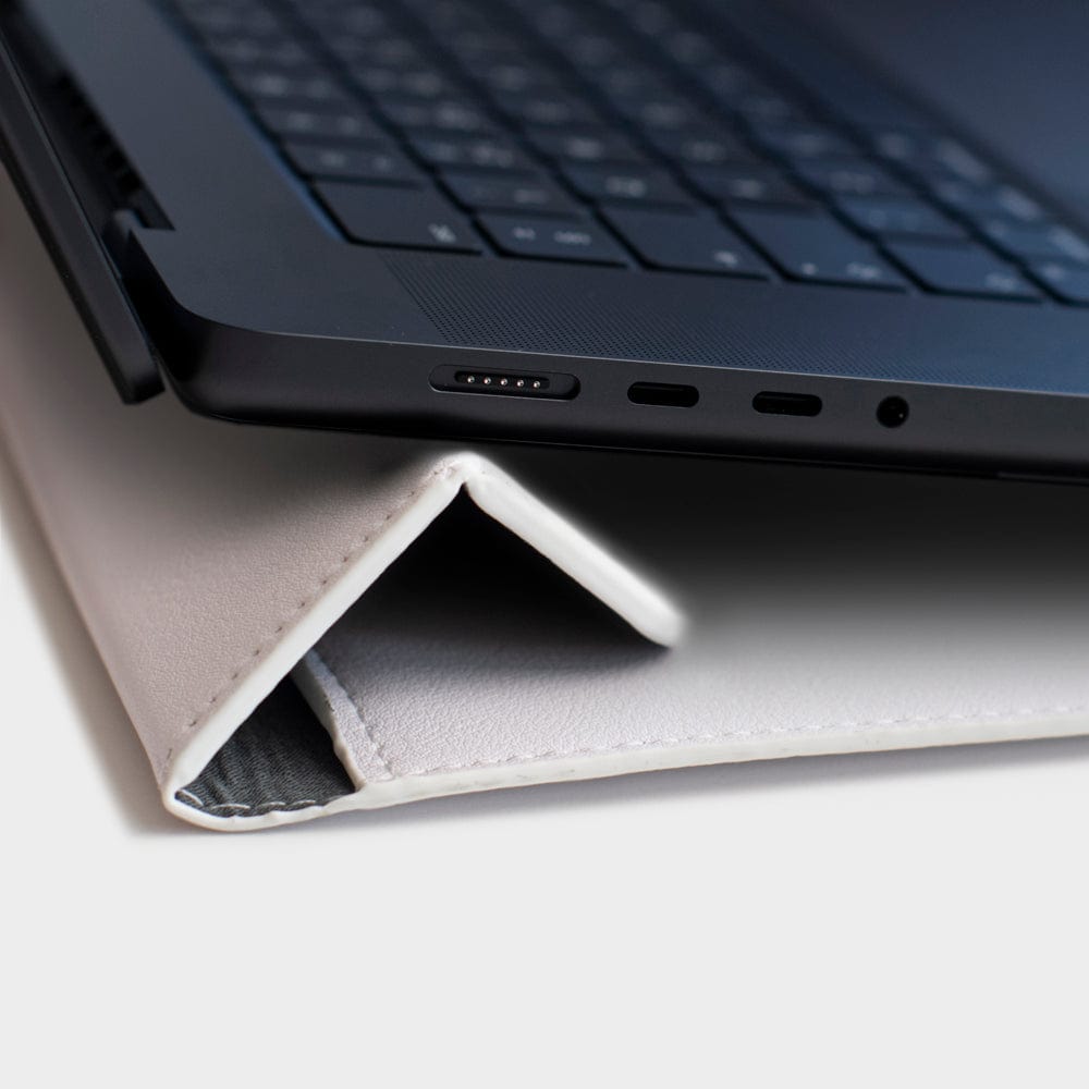 White Personalized Laptop Sleeve with Stand