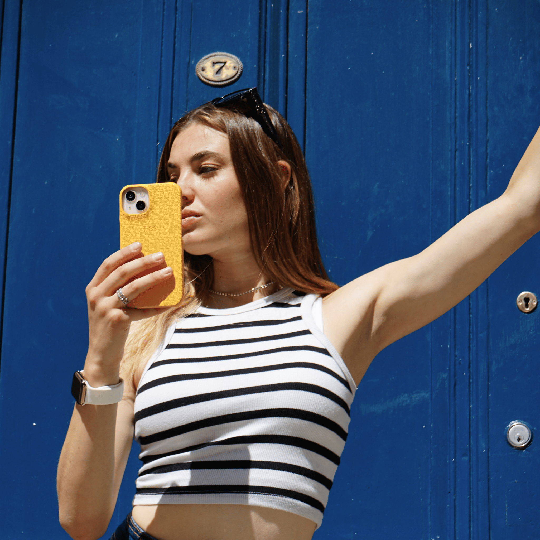 Yellow Saffiano Texture Personalized Snap Case