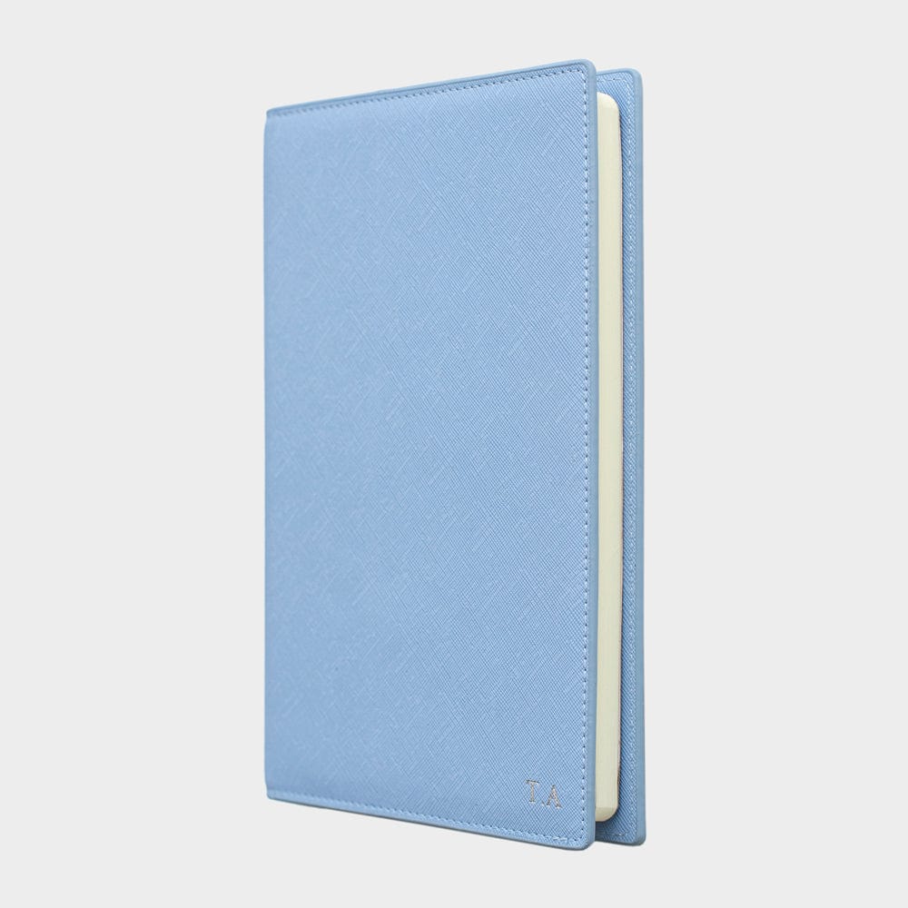 Light Blue Saffiano Texture Personalized Notebook