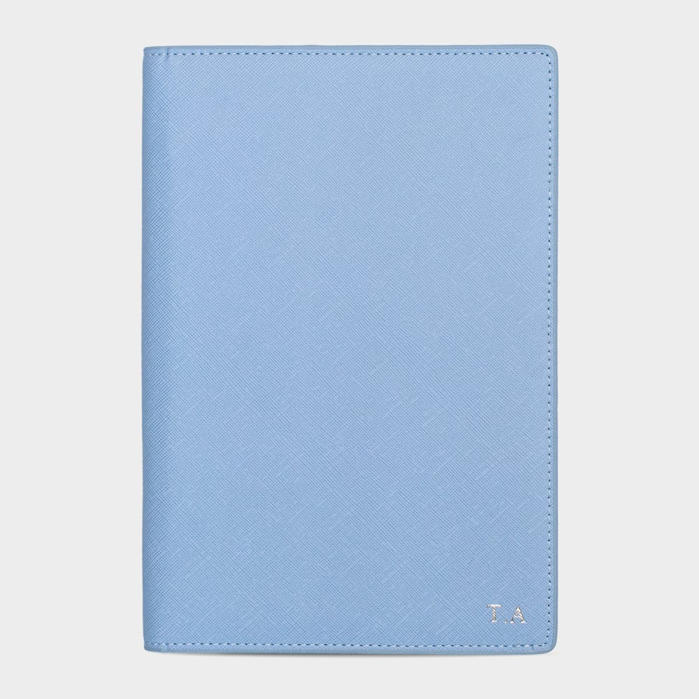 Light Blue Saffiano Texture Personalized Notebook