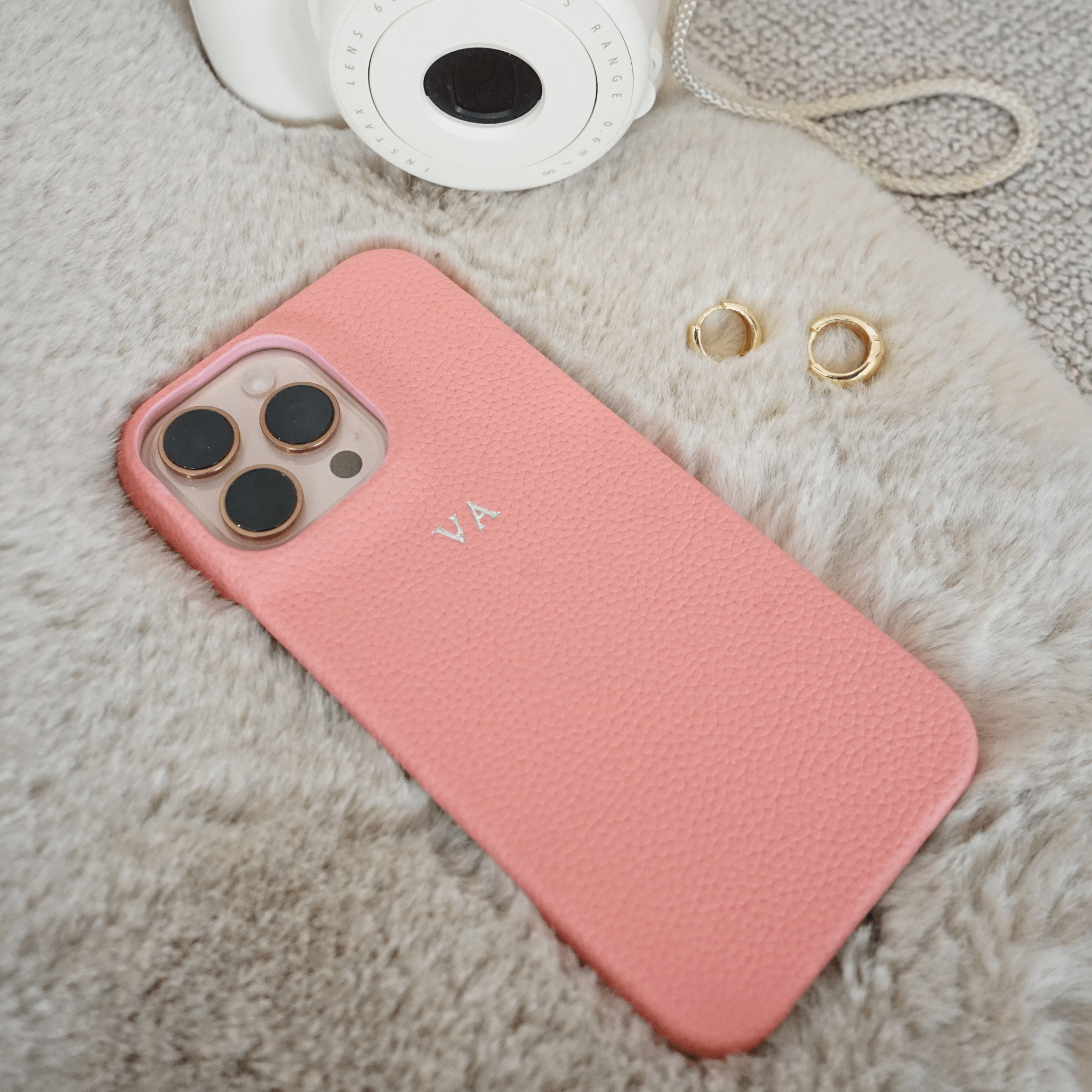 Pink Pebble Texture Personalized Snap Case