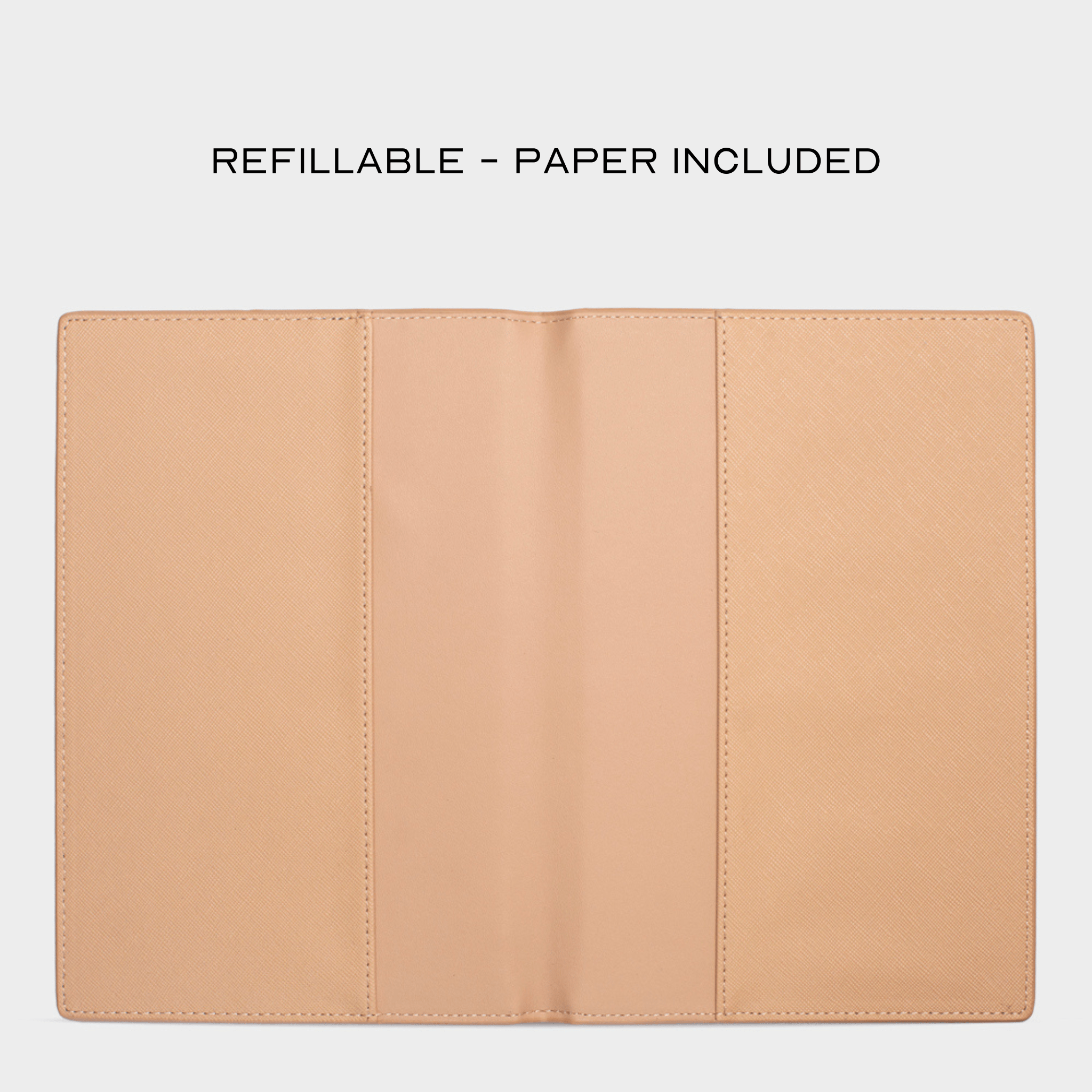 Beige Saffiano Texture Personalized Notebook