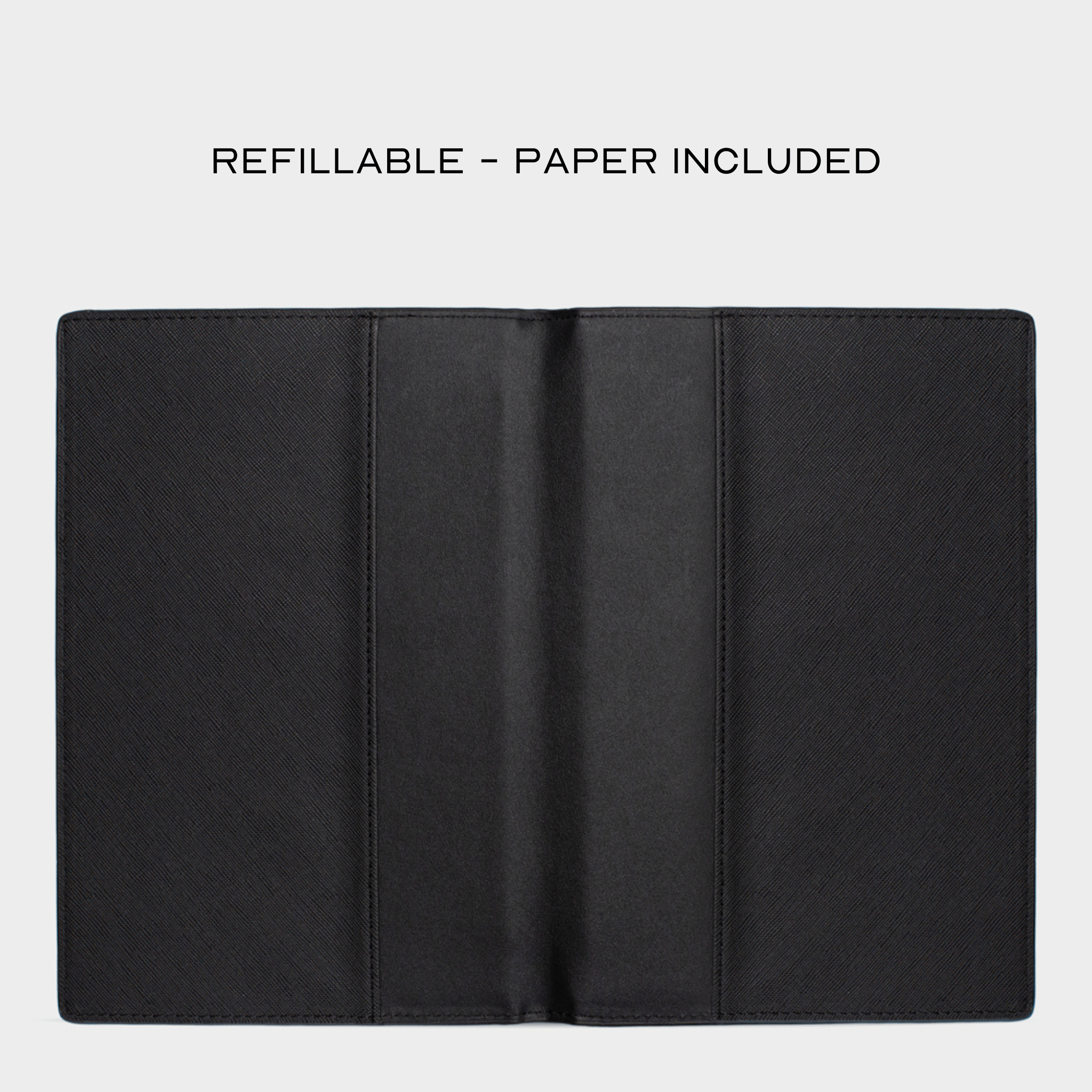 Black Saffiano Texture Personalized Notebook