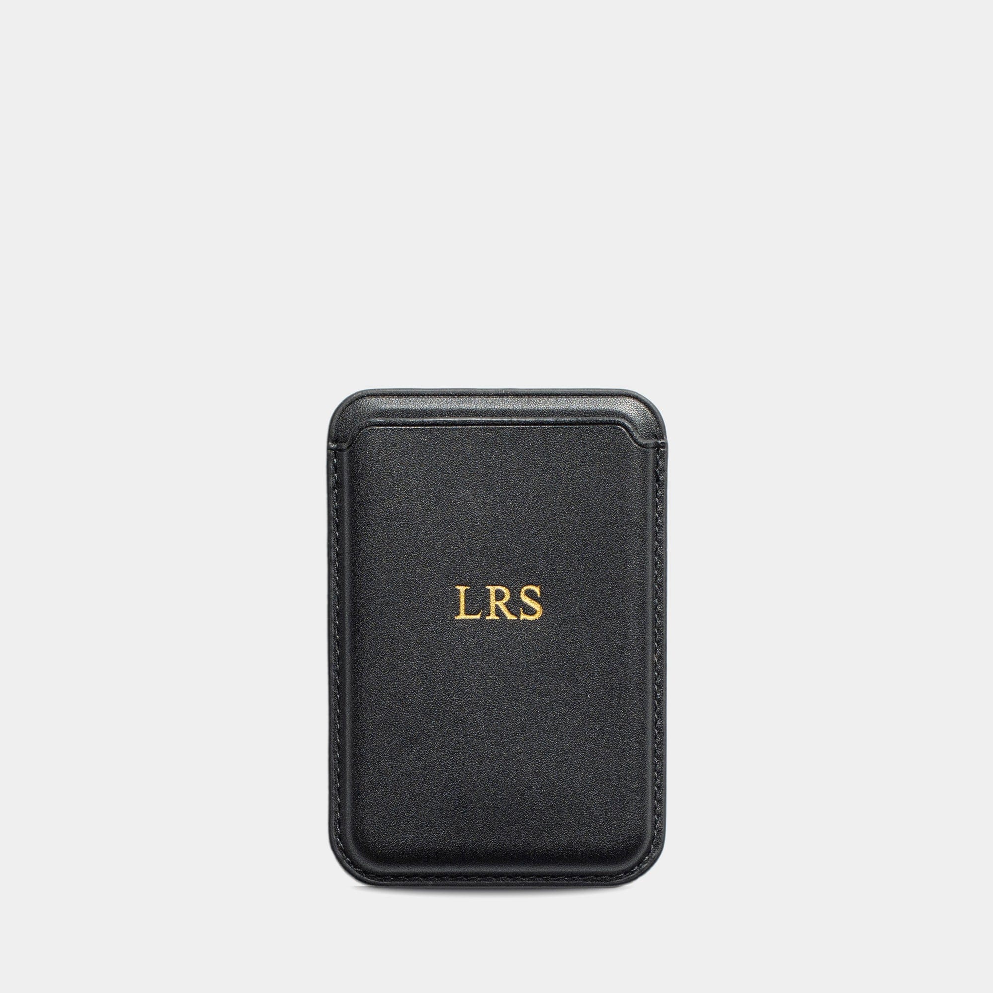 Black MagSafe Grain Texture Personalized Card Holder