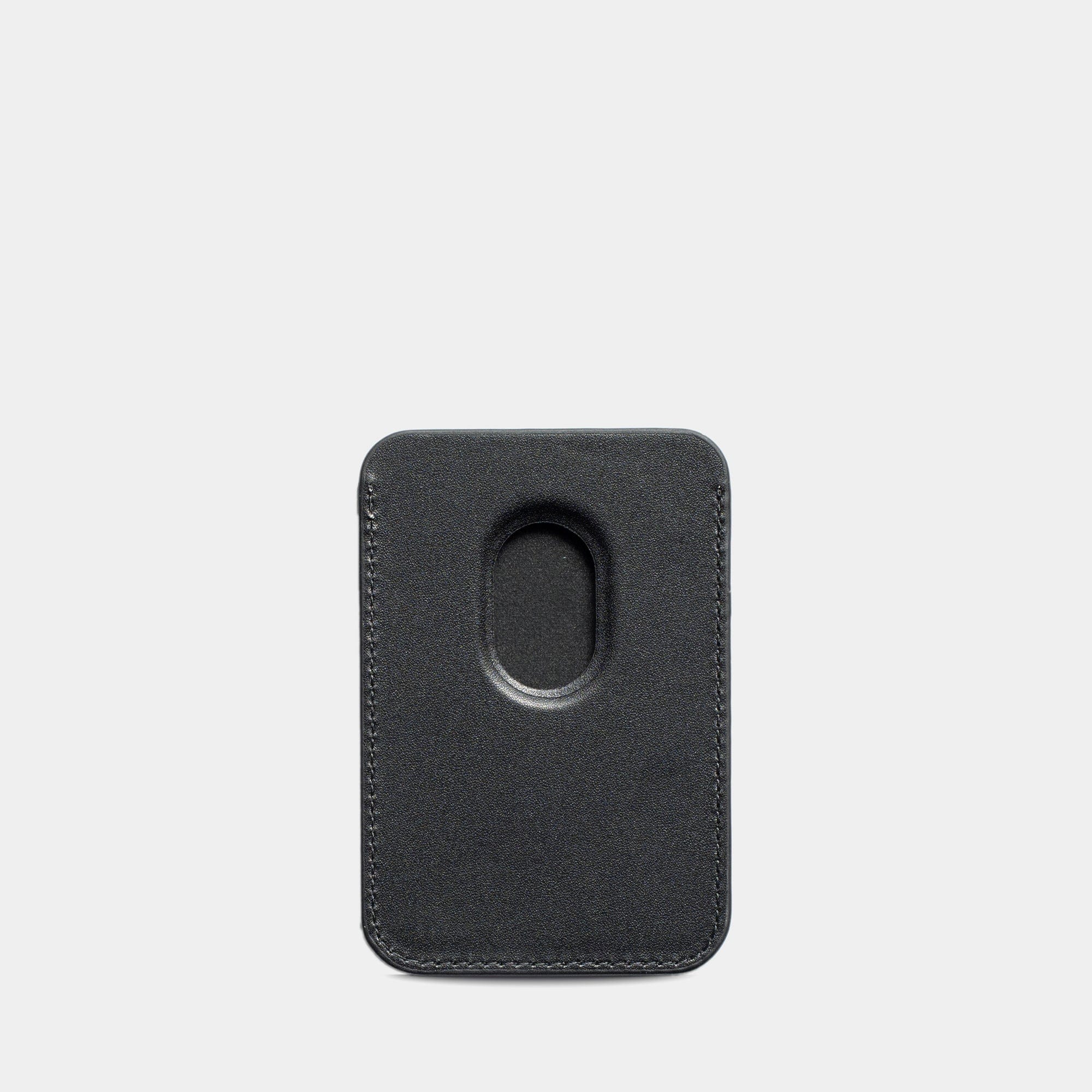 Black MagSafe Grain Texture Personalized Card Holder