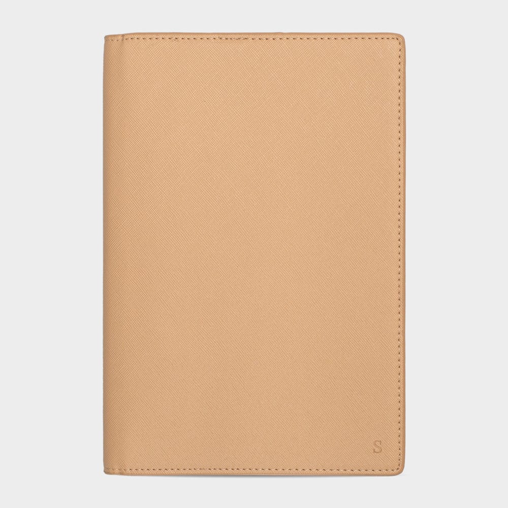Beige Saffiano Texture Personalized Notebook