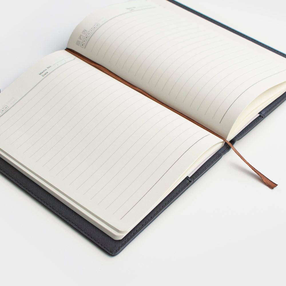 Black Saffiano Texture Personalized Notebook