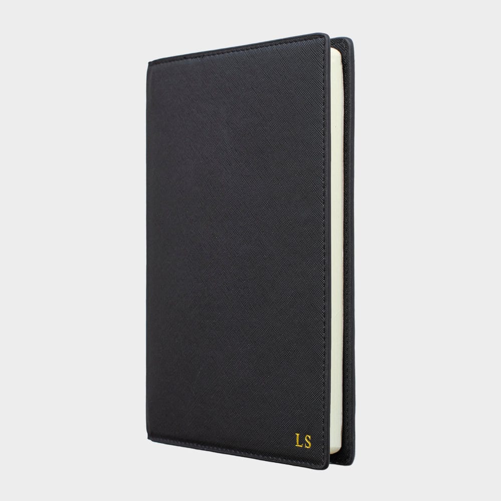 Black Saffiano Texture Personalized Notebook