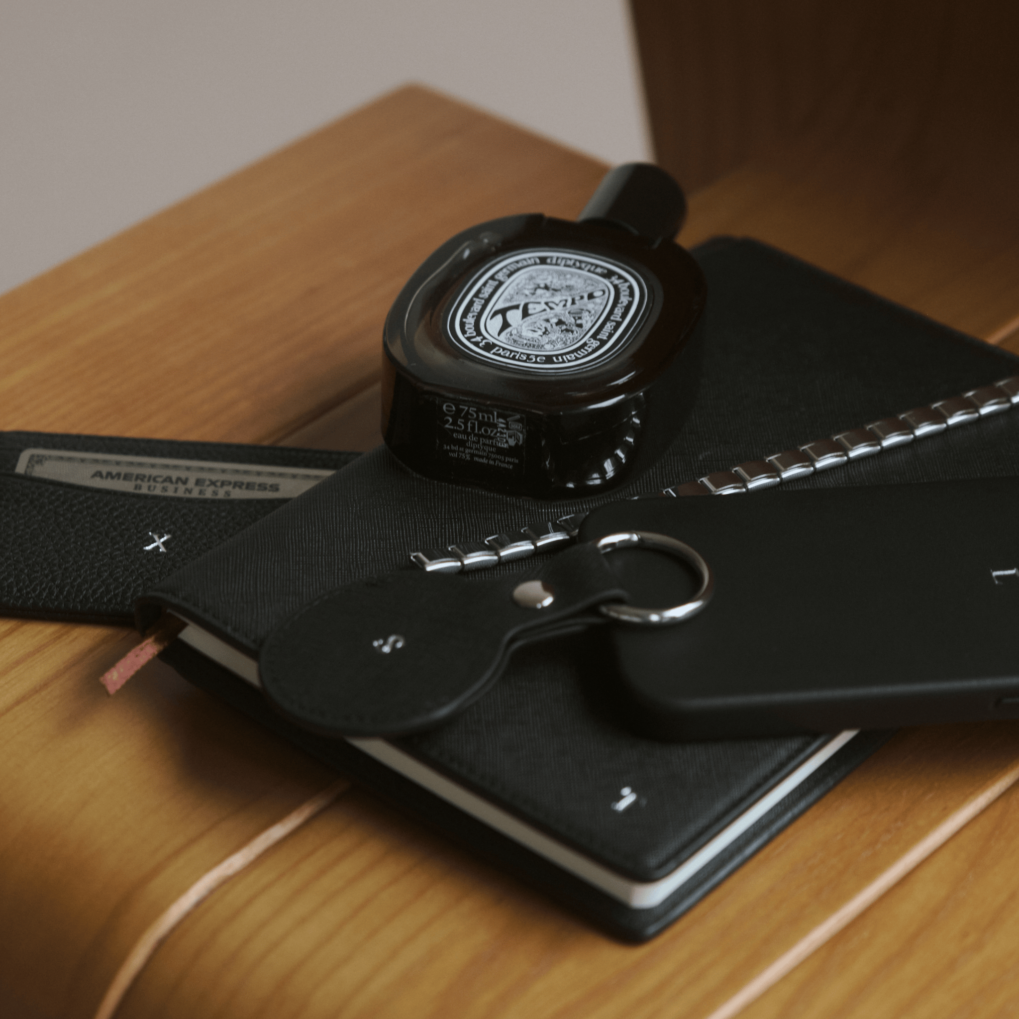 Black Saffiano Texture Personalized Notebook