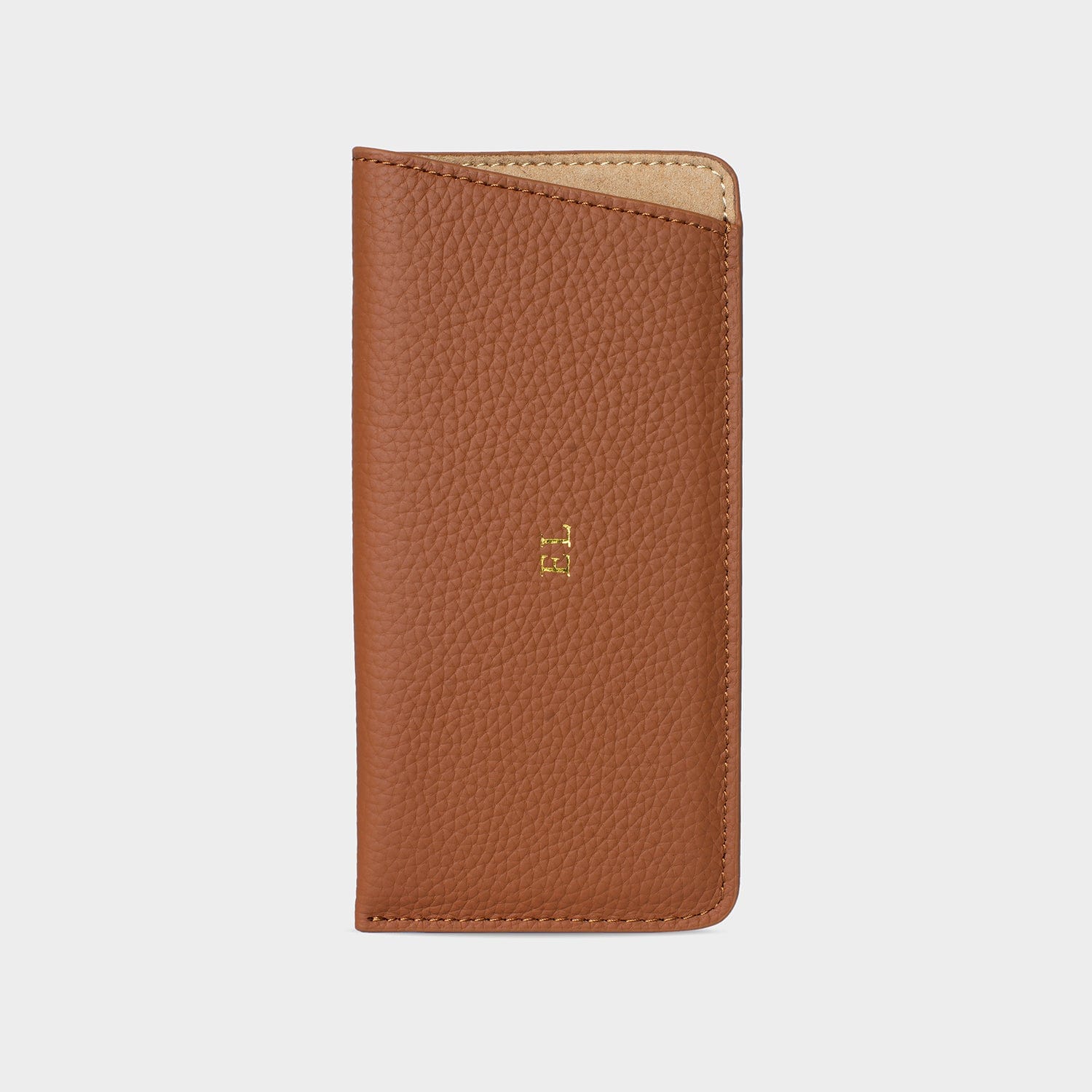 Brown Leather Personalized Glasses Case