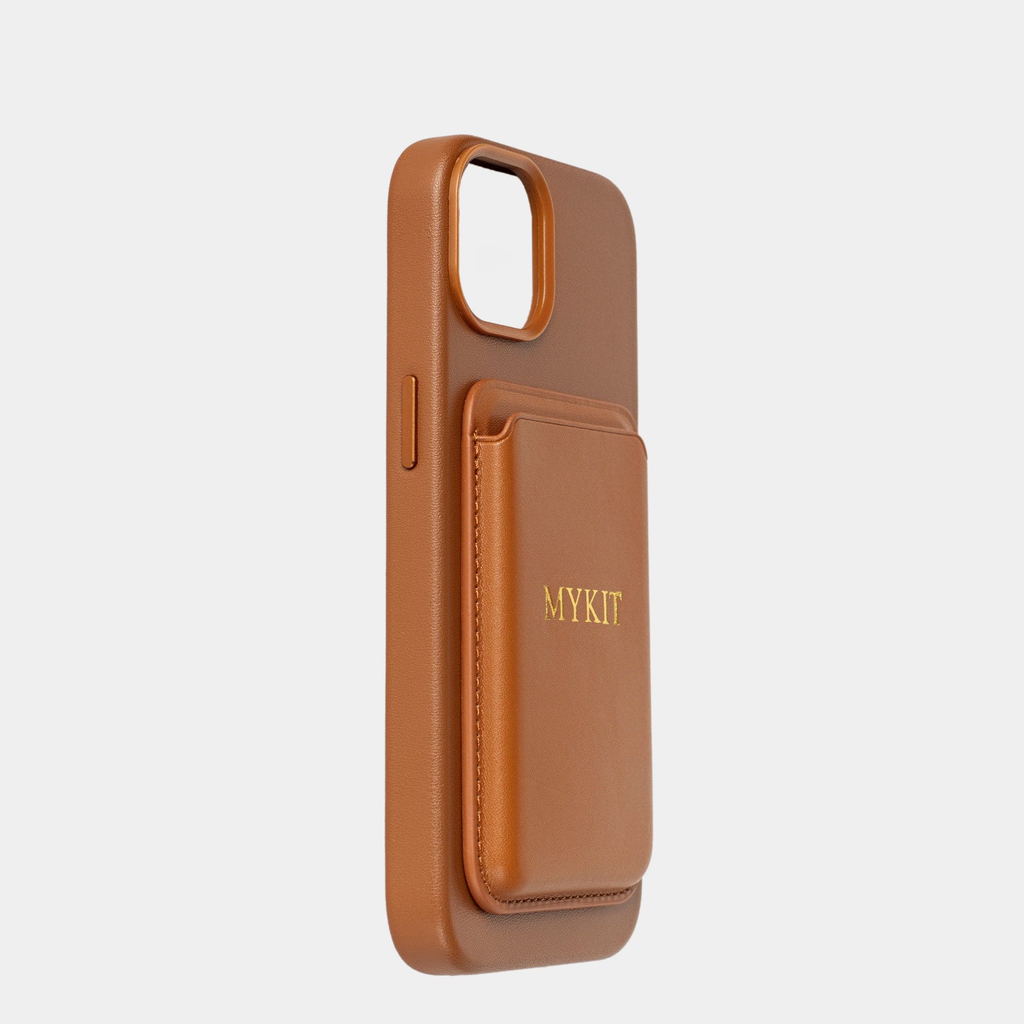 Brown MagSafe Grain Texture Personalized Card Holder