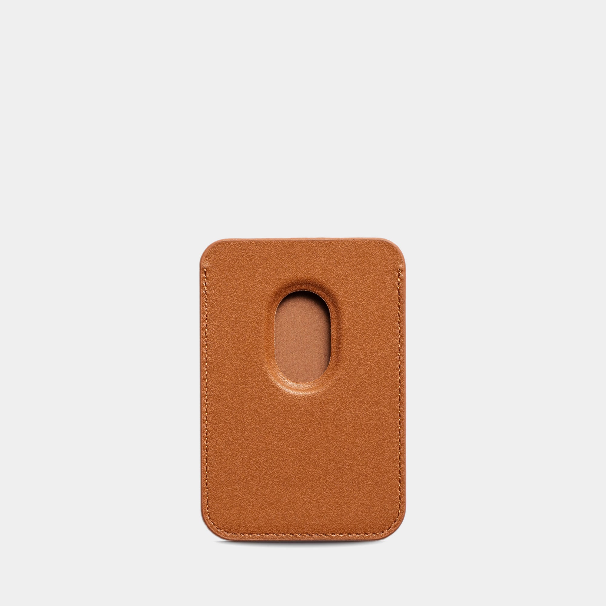 Brown MagSafe Grain Texture Personalized Card Holder