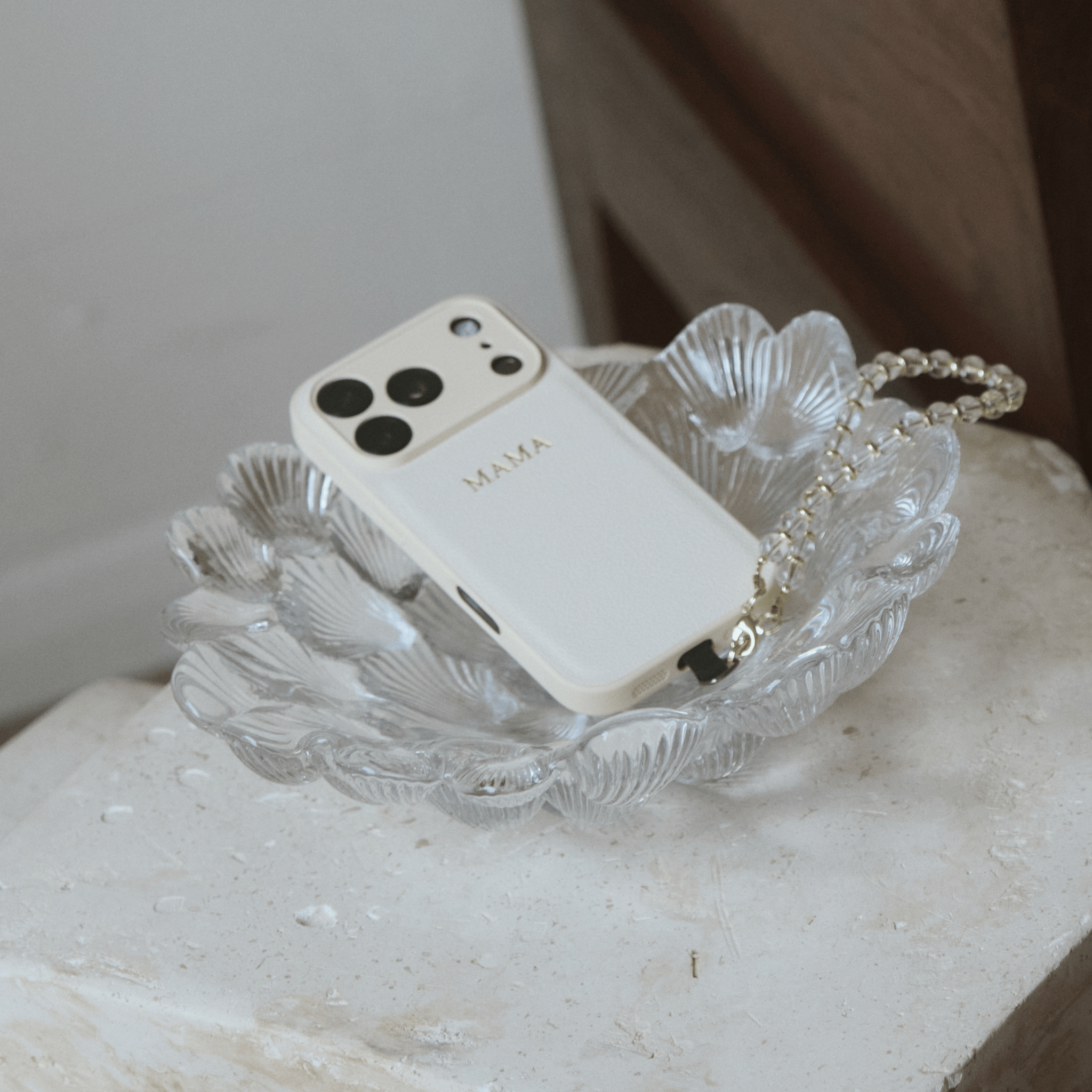 Clear Quartz Natural Stone Phone Charm