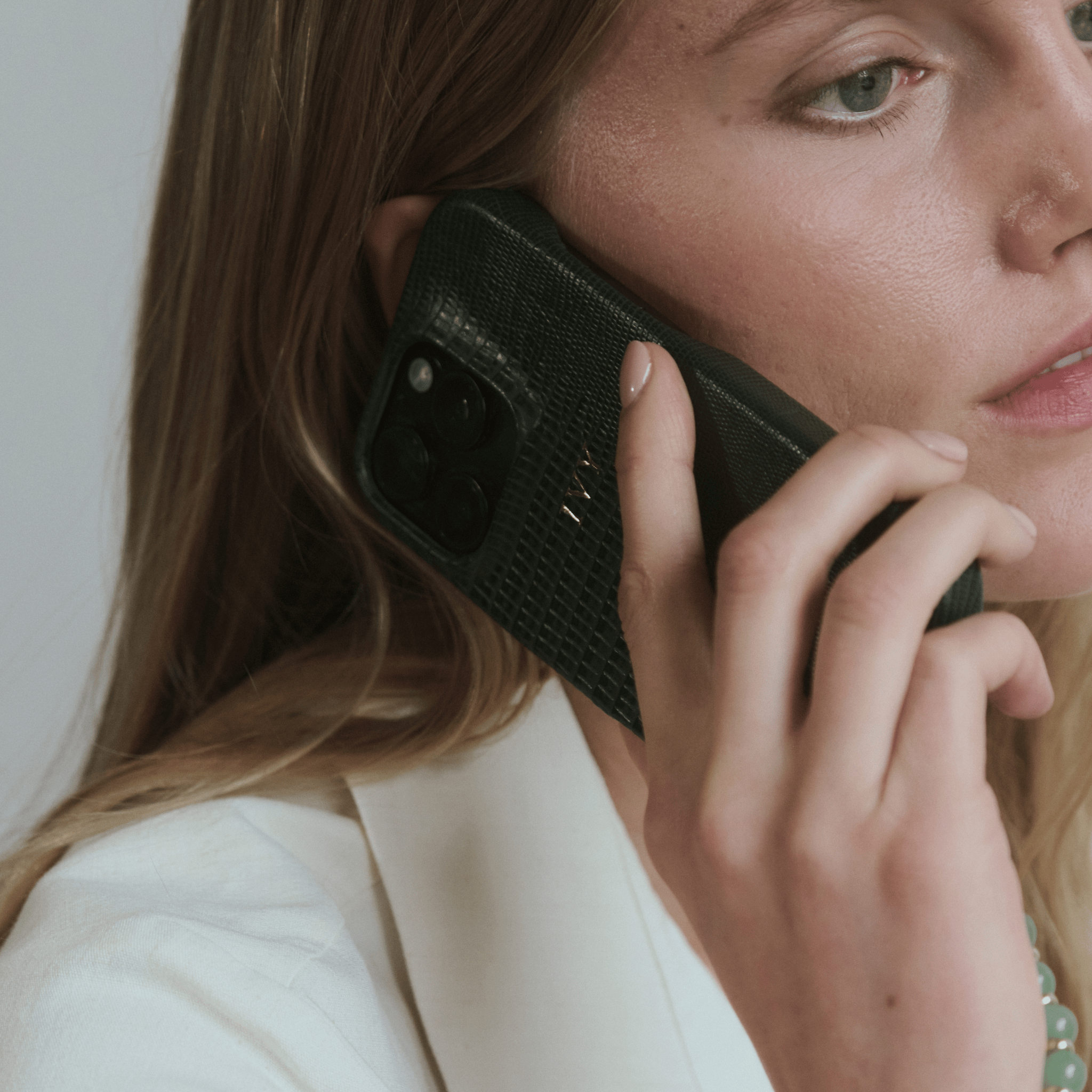 Dark Green MagSafe Lizard Leather Personalized Case