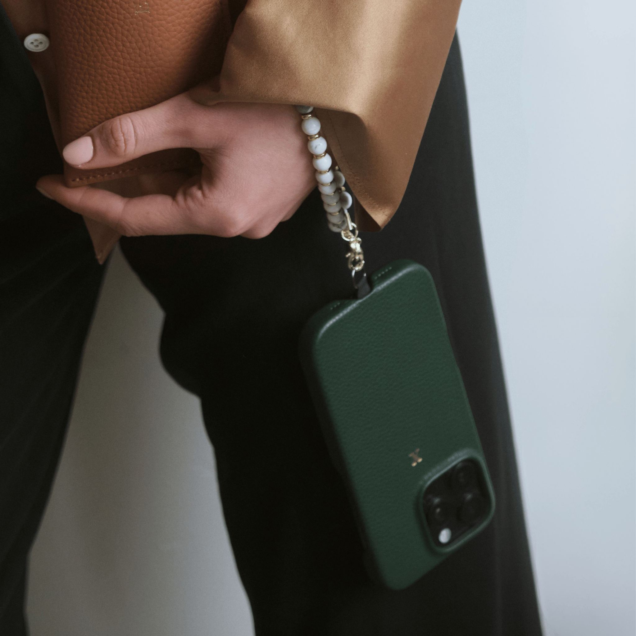 Dark Green MagSafe Pebble Leather Personalized Case