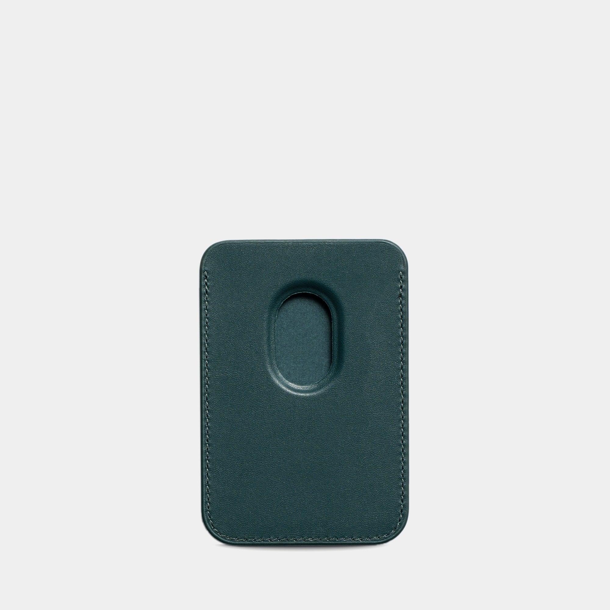 Dark Green MagSafe Grain Texture Personalized Card Holder