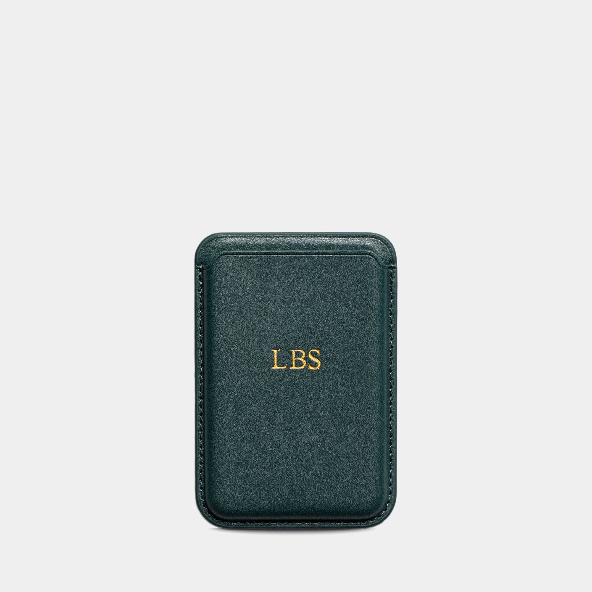 Dark Green MagSafe Grain Texture Personalized Card Holder