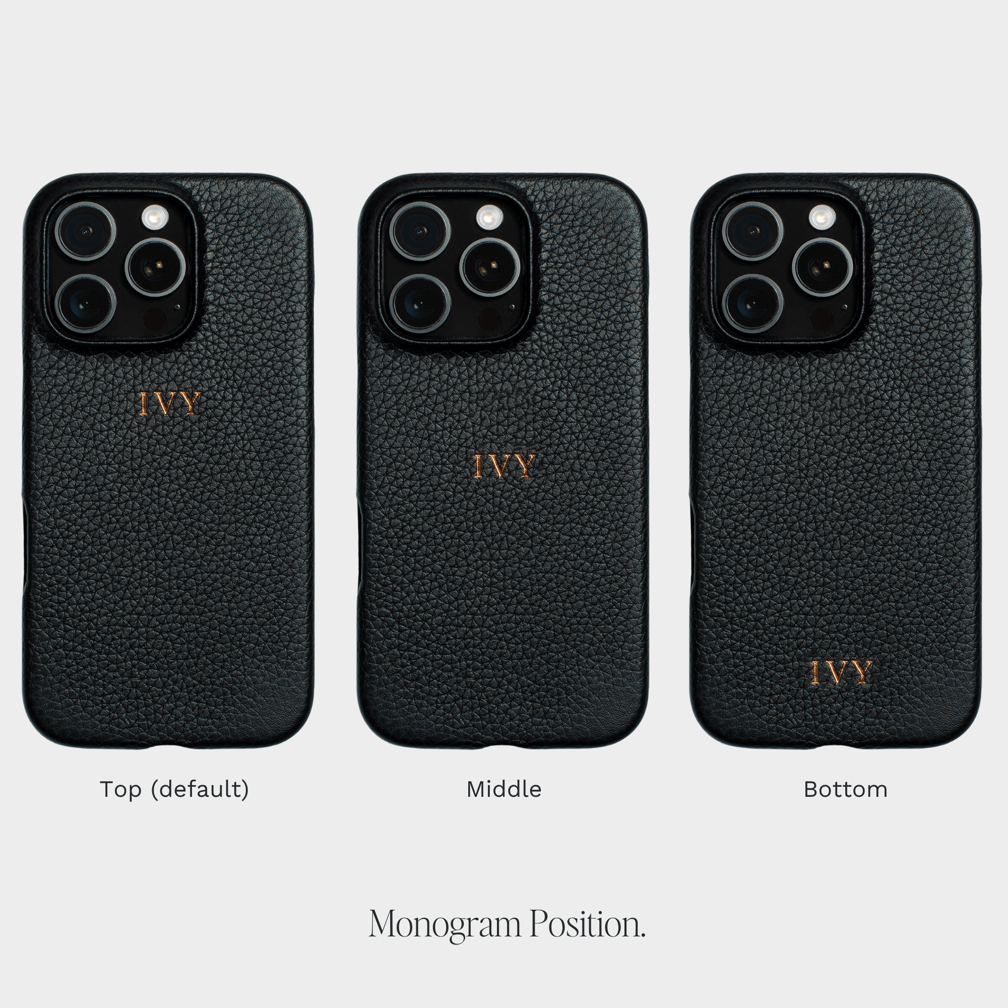 Black MagSafe Pebble Leather Personalized Case