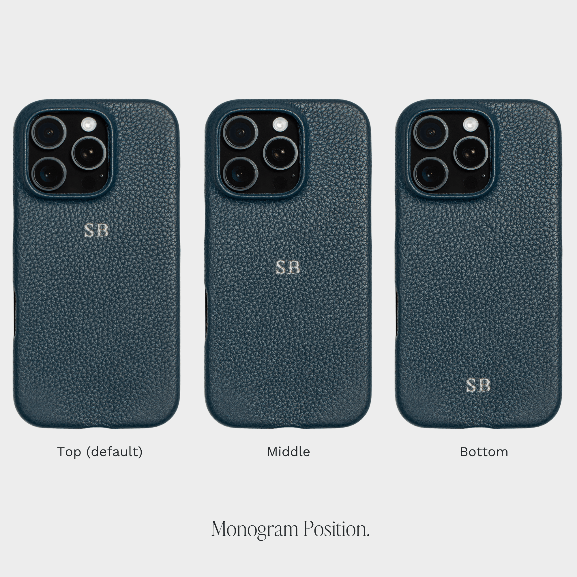 Navy MagSafe Pebble Leather Personalized Case