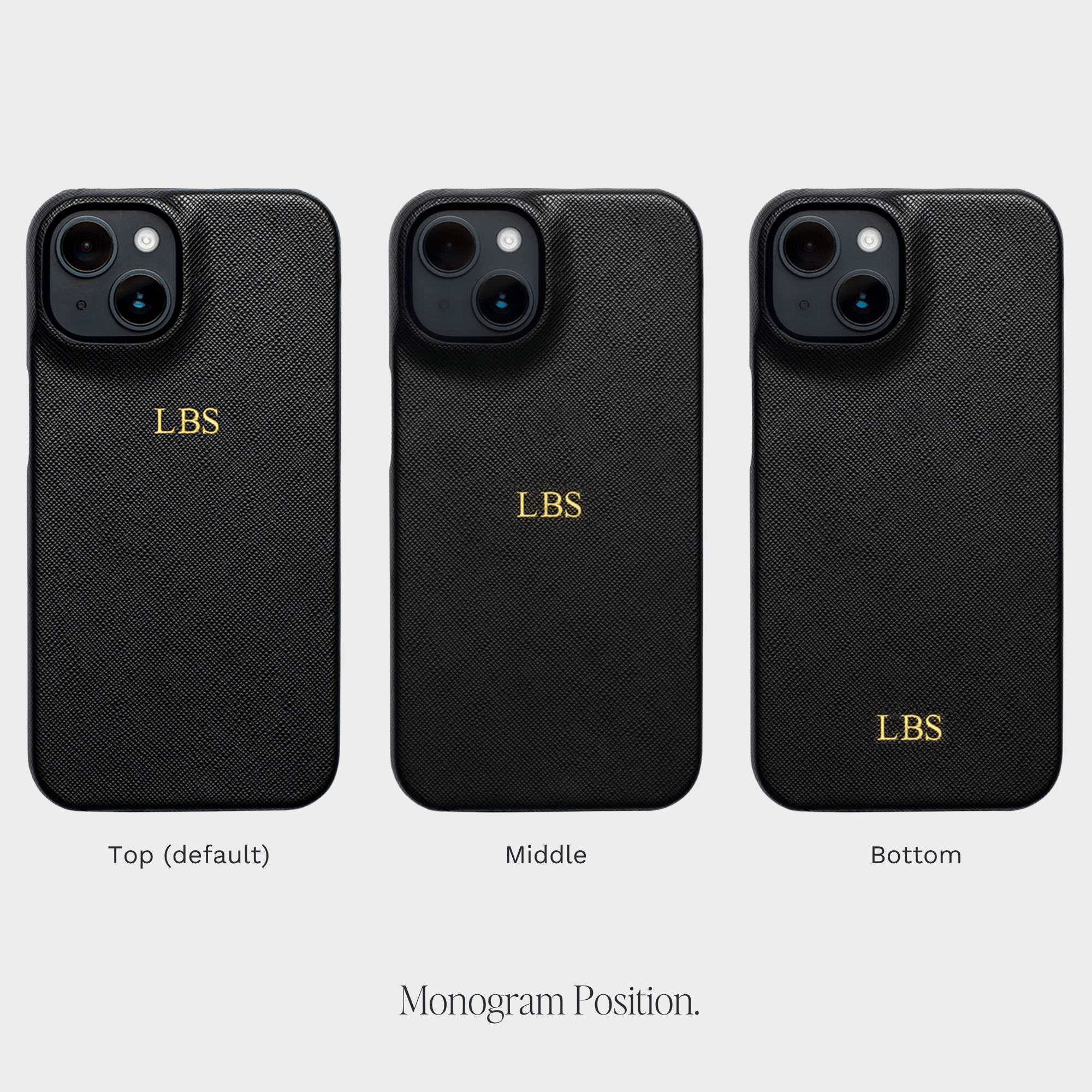 Black Saffiano Texture Personalized Snap Case