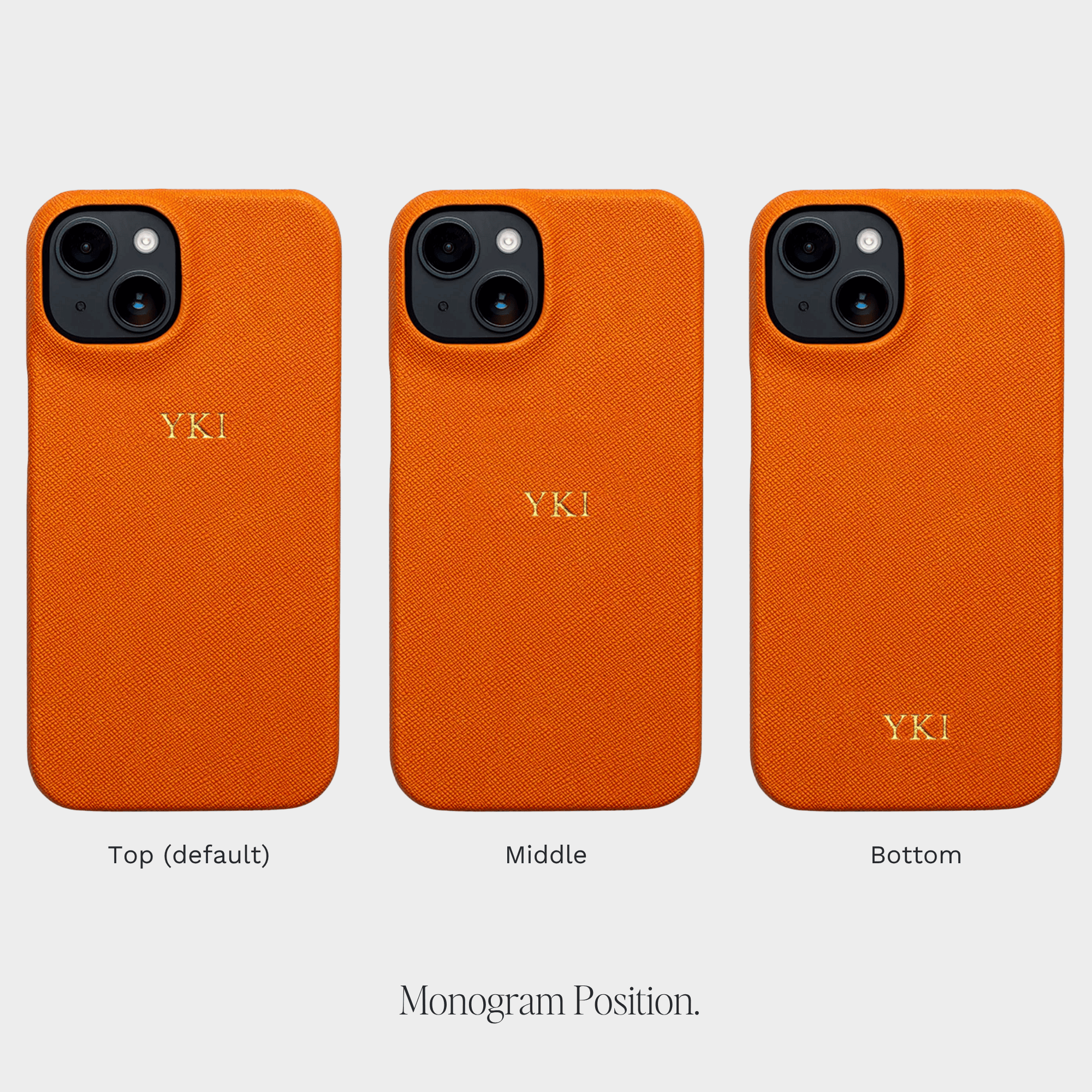 Orange Saffiano Texture Personalized Snap Case