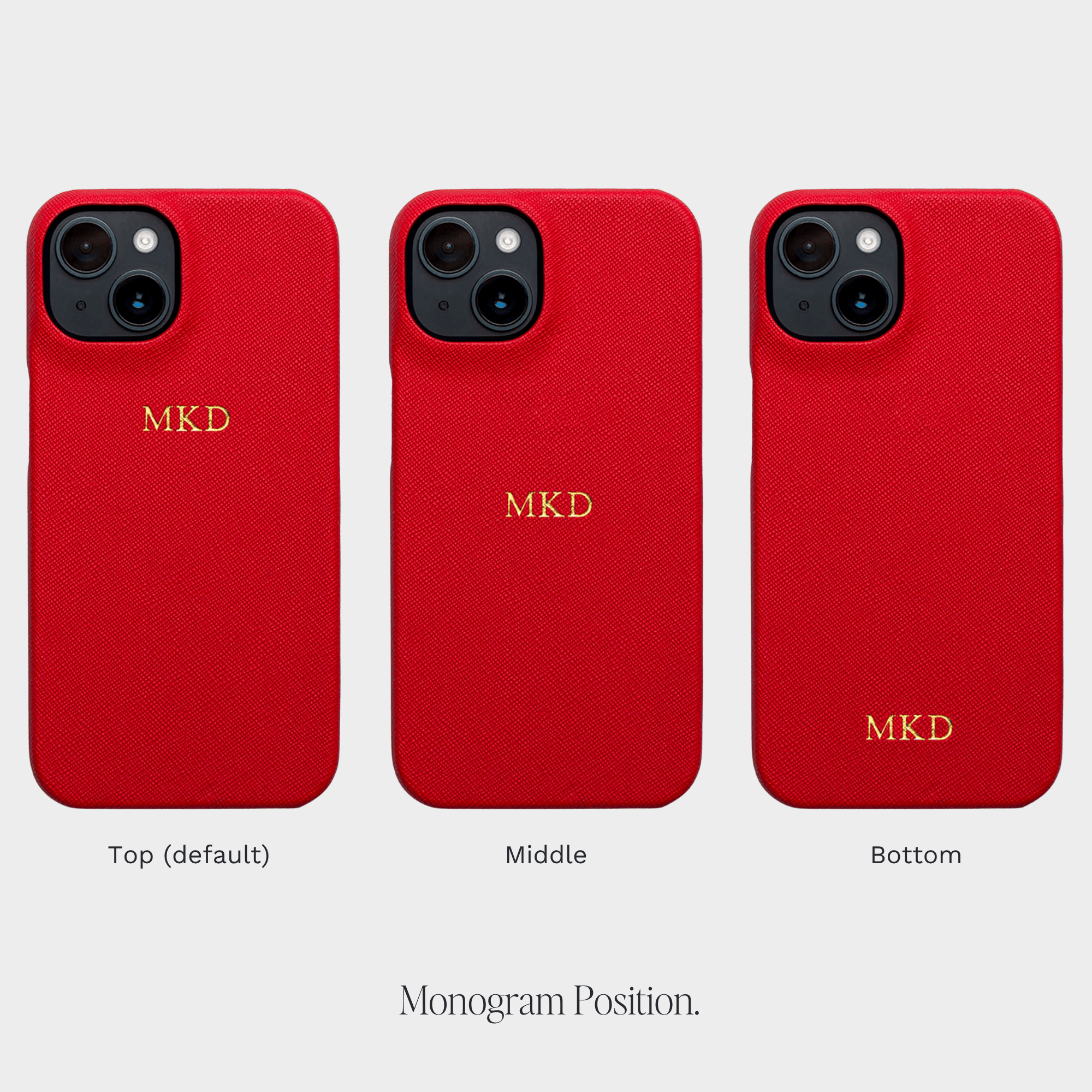 Red Saffiano Texture Personalized Snap Case