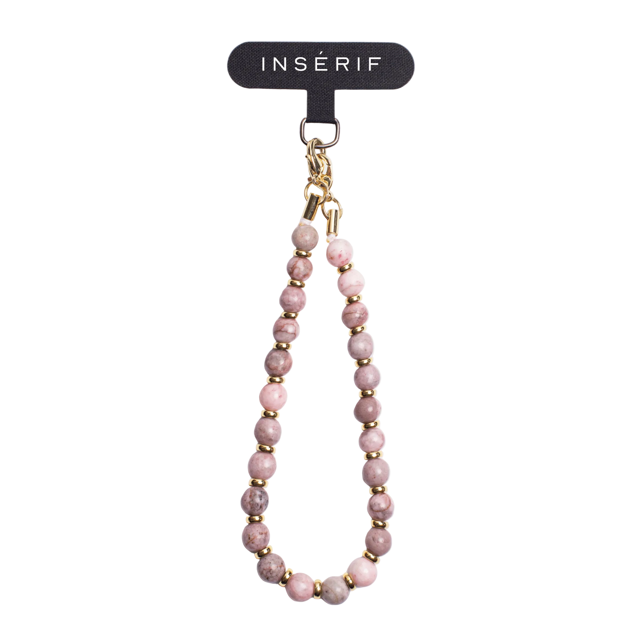 Pink Zebra Natural Stone Phone Charm