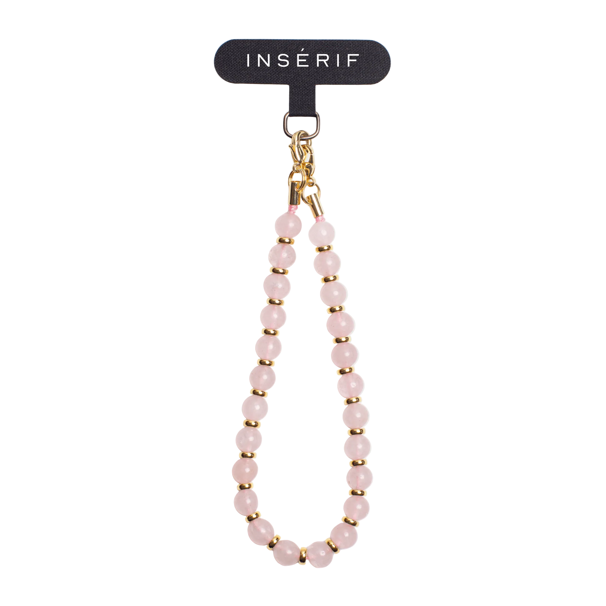 Rose Quartz Natural Stone Phone Charm