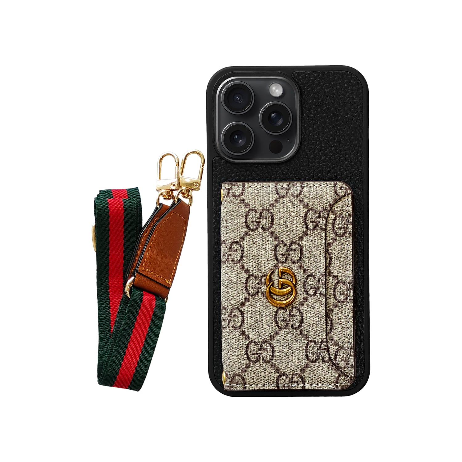 GG CARDHOLDER & LANYARD BRWN/BLK
