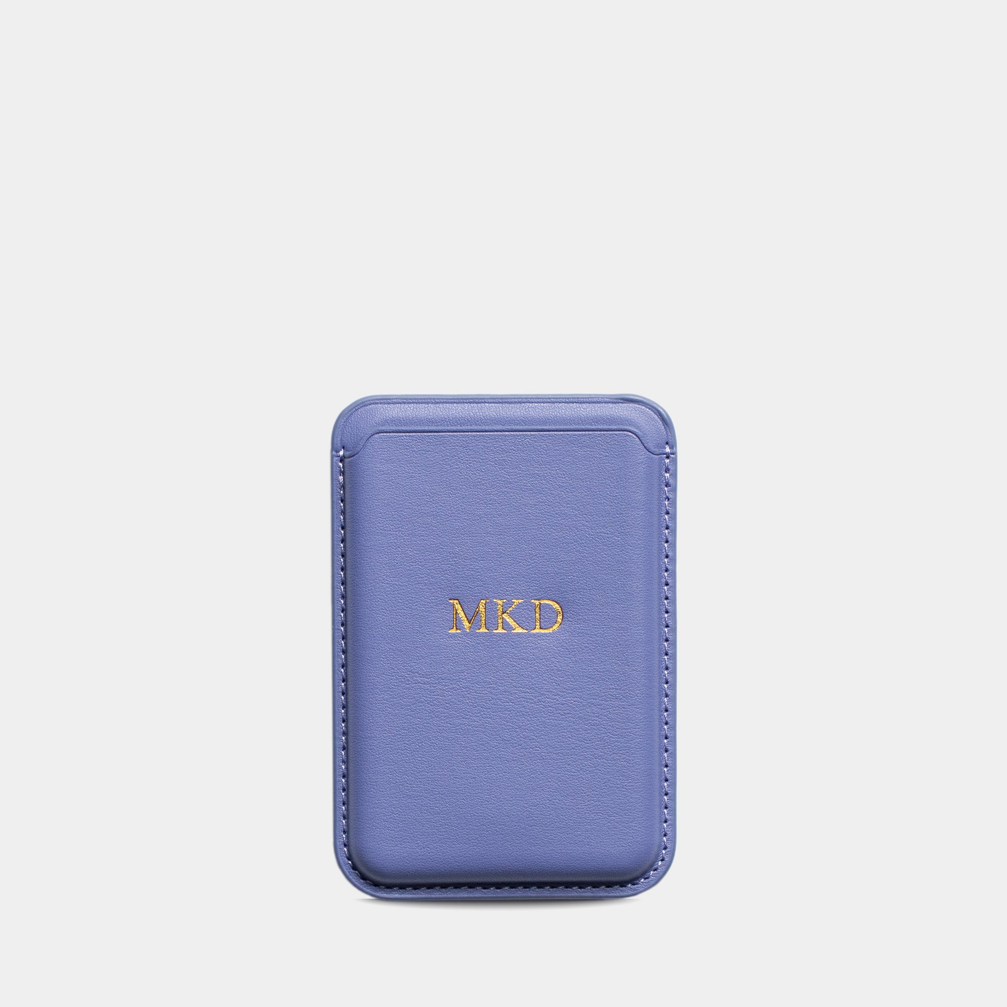 Light Blue MagSafe Grain Texture Personalized Card Holder