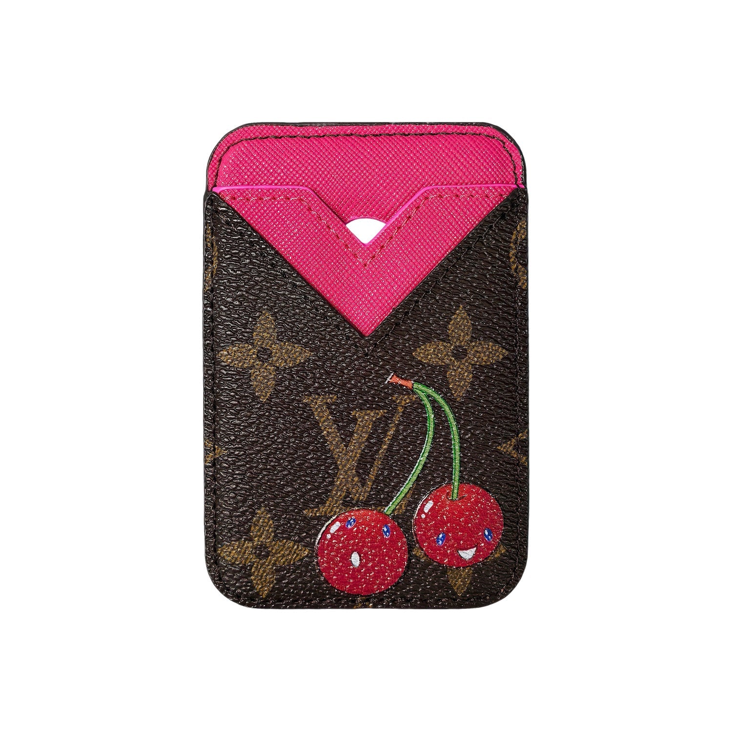 MONOGRAM CHERRY PINK MAGSAFE CARDHOLDER