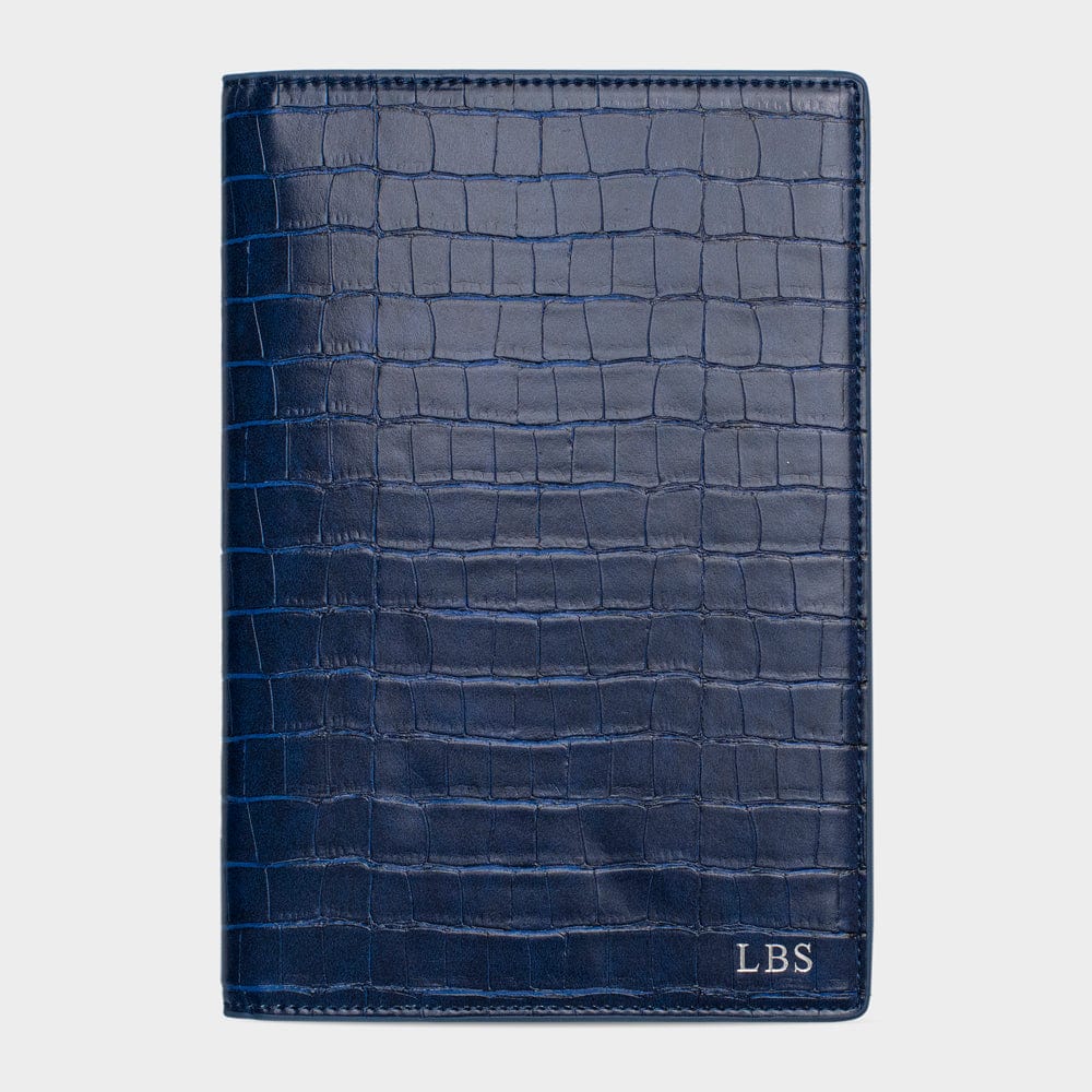 Navy Lizard Texture Personalized Notebook