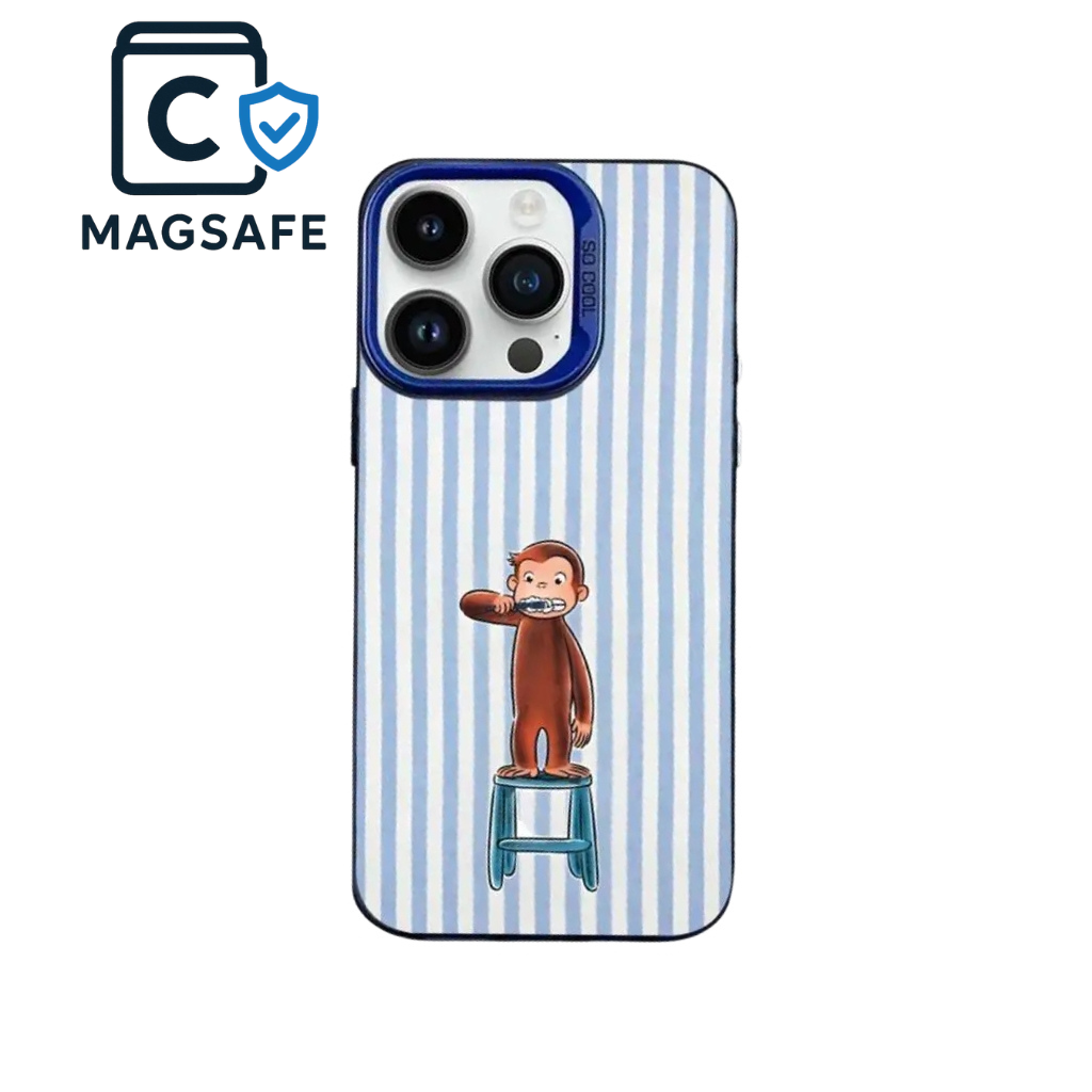 Brushing Monkey Light Blue Striped